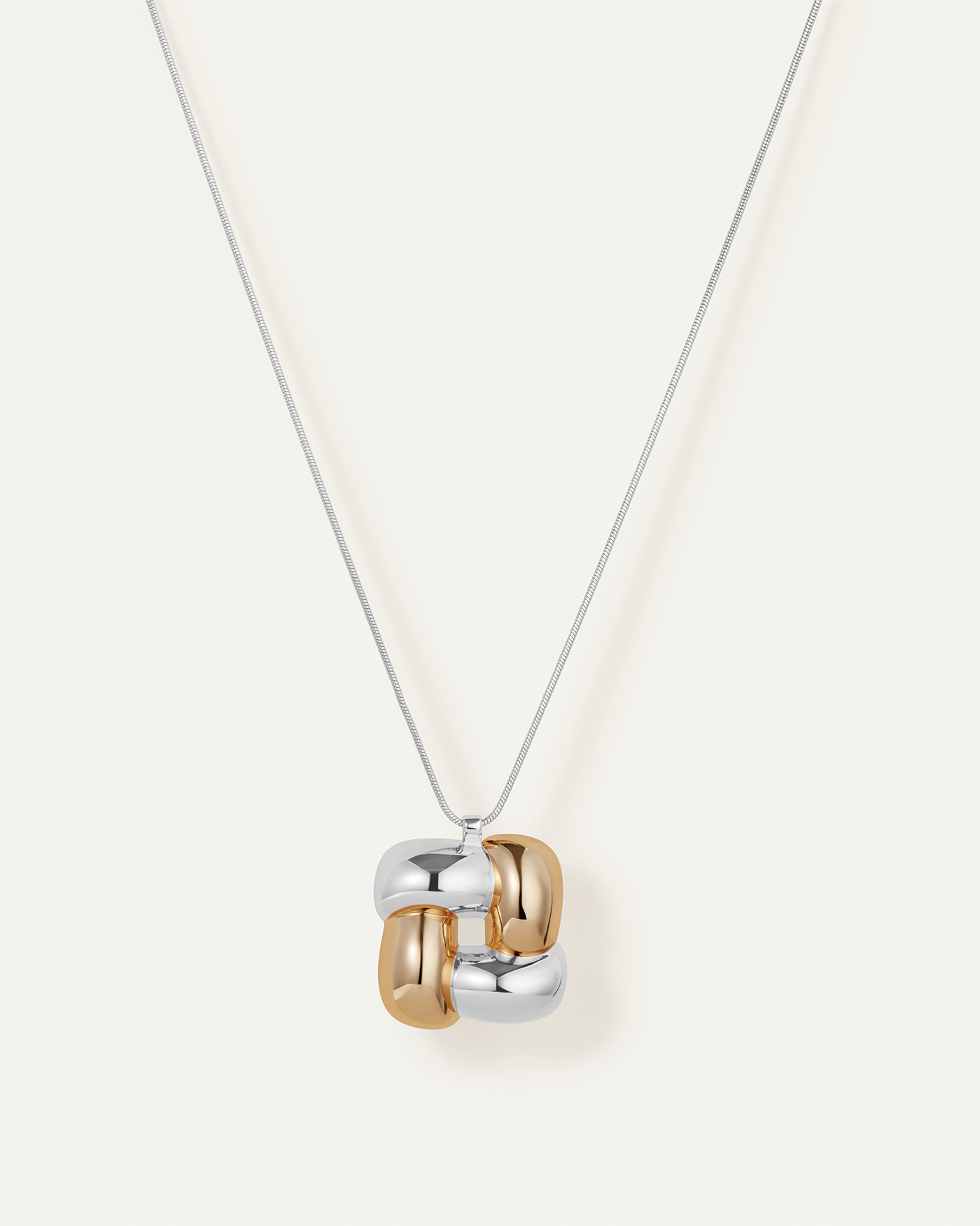 Woven Square Long Pendant Necklace
