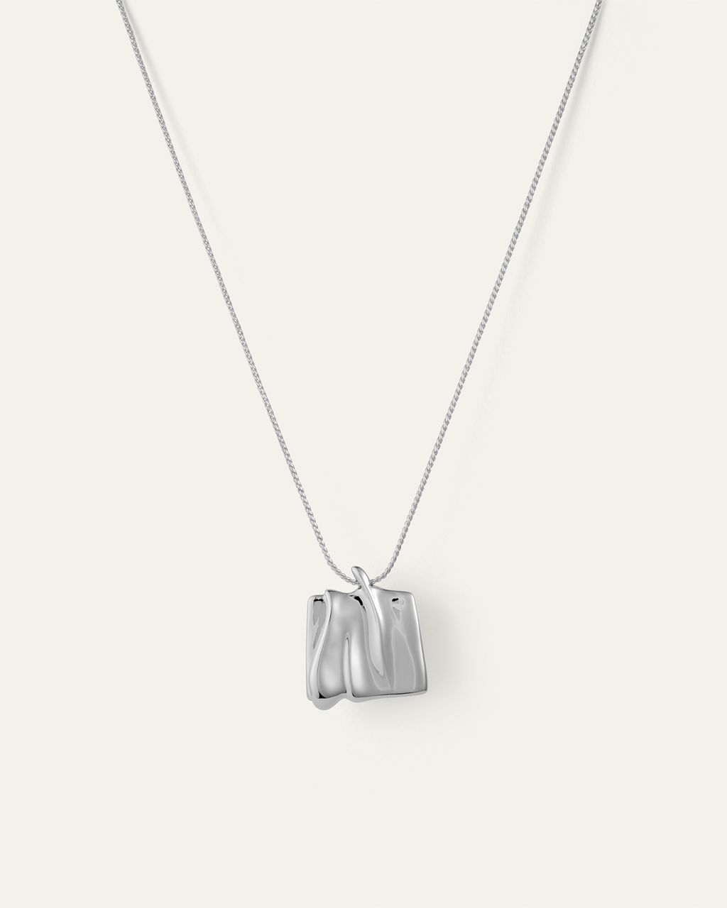 Sundra Pendant Necklace | Silver Large Pendant Chain | JENNY BIRD