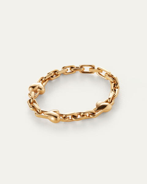 Art Heart Chain Bracelet | Gold Heart Bracelet | JENNY BIRD