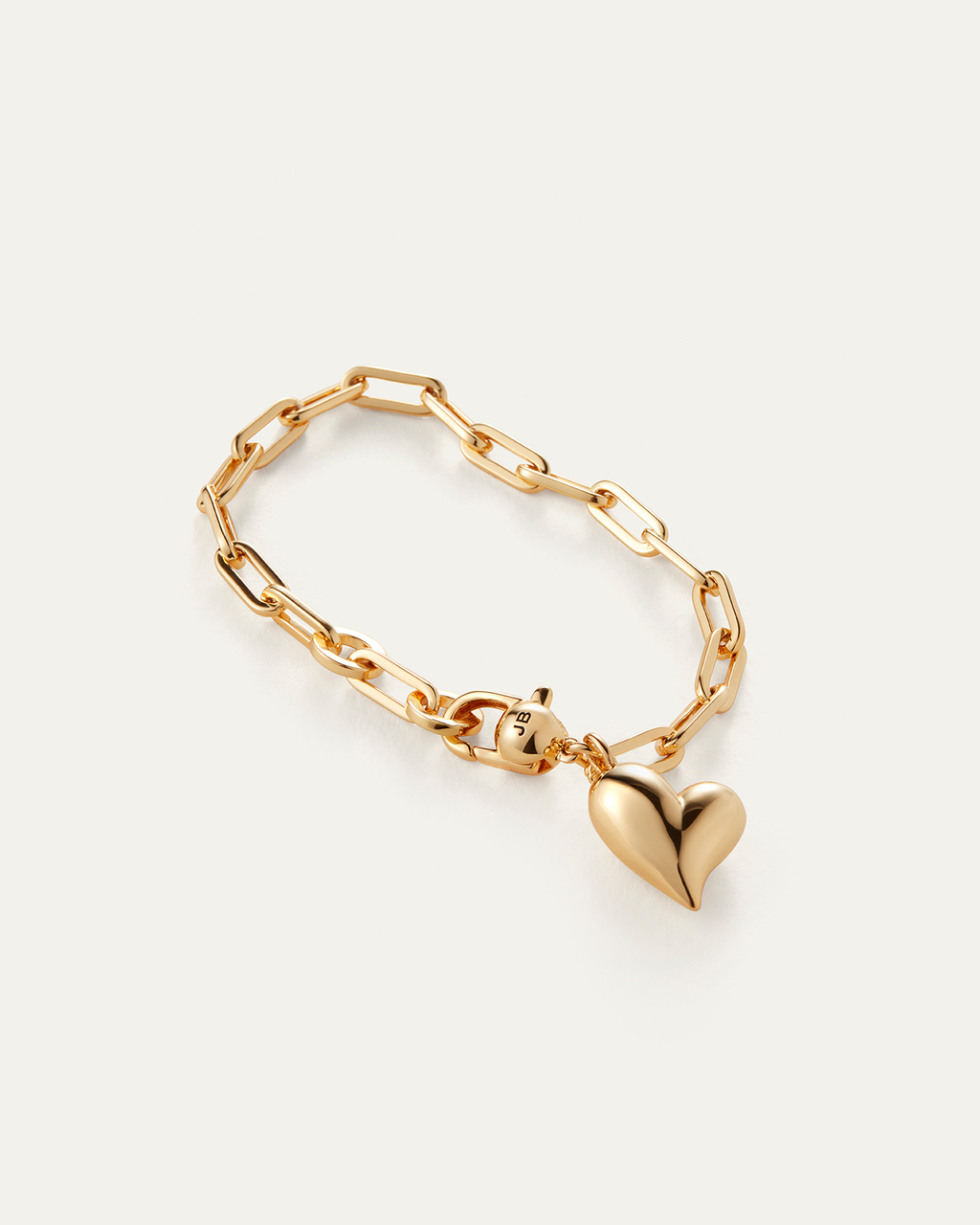 Puffy Heart Charm Bracelet | Gold Chain | JENNY BIRD