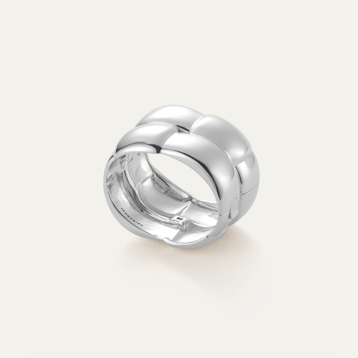 Mega Woven Square Bangle | Silver Statement Bracelet | JENNY BIRD
