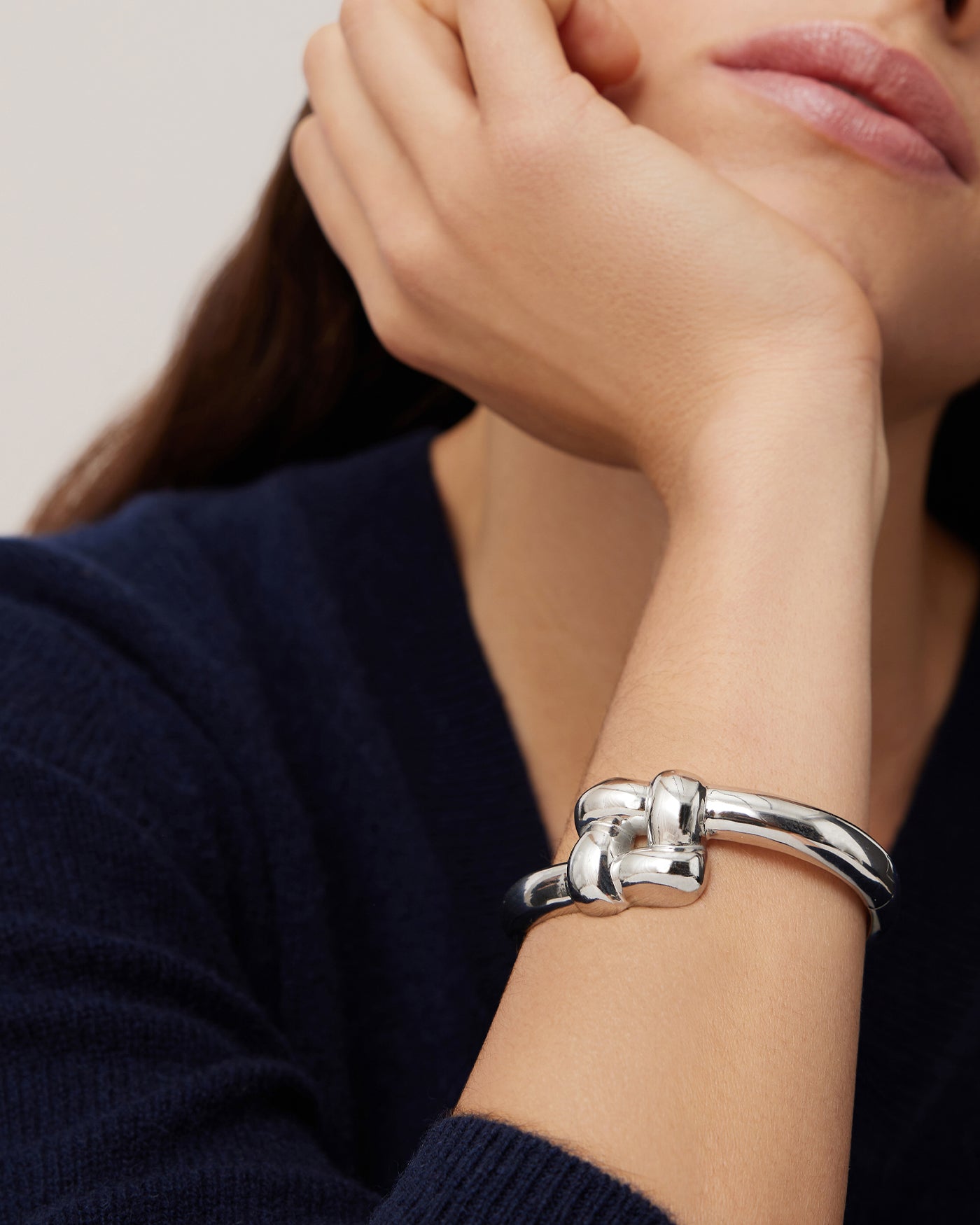 Woven Square Bangle | Silver Waterproof Bangle Bracelet | JENNY BIRD
