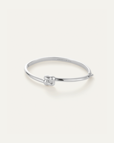 Slim Woven Square Bangle | Skinny Silver Bangle Bracelet | JENNY BIRD