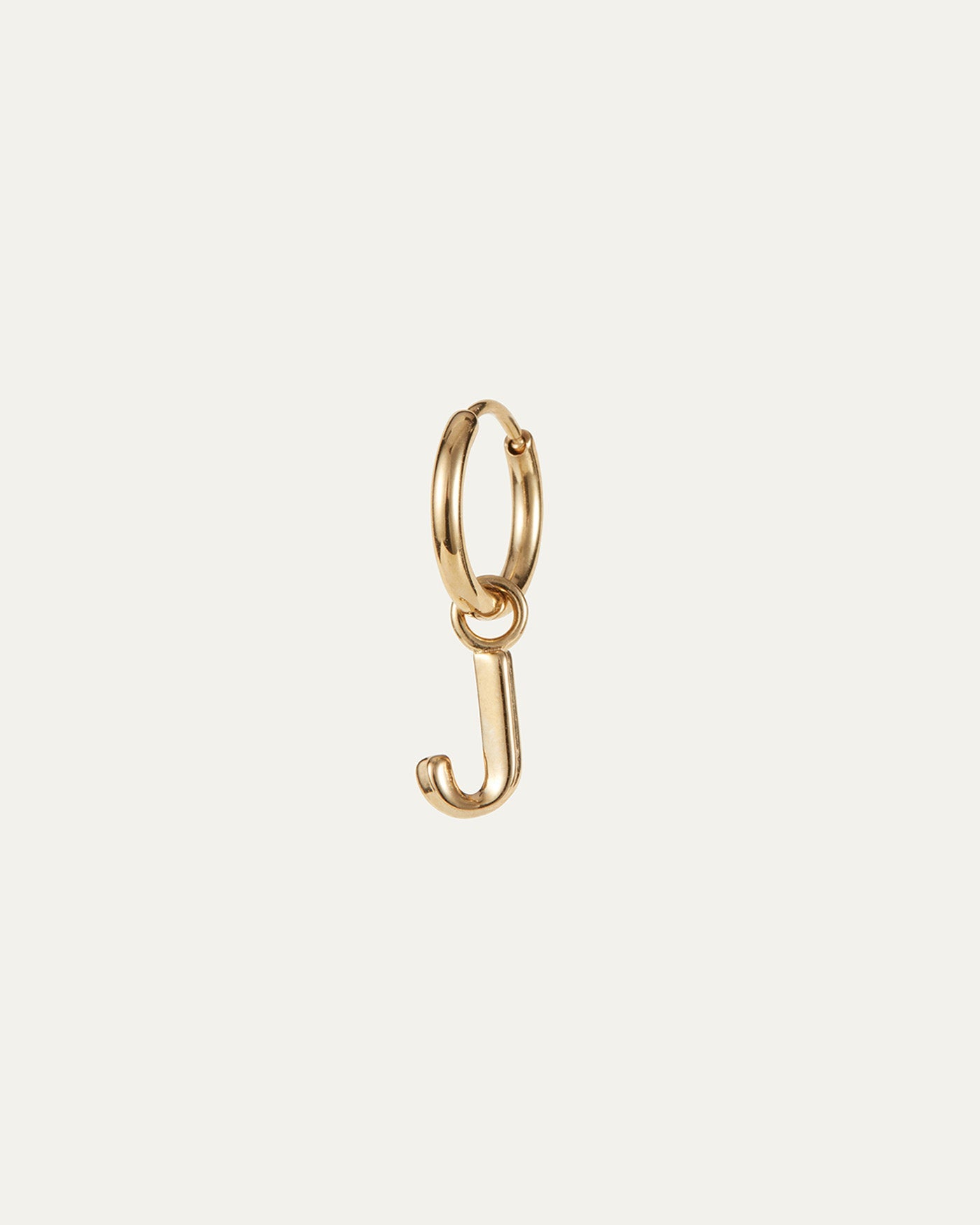 Single Monogram Huggie Earring - J