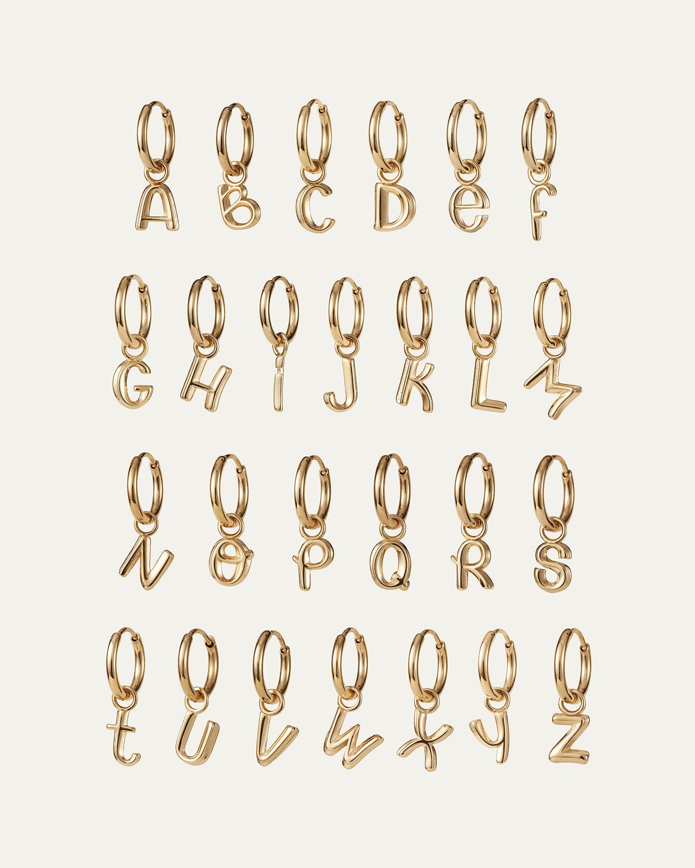 Single Monogram Huggie Earring - J