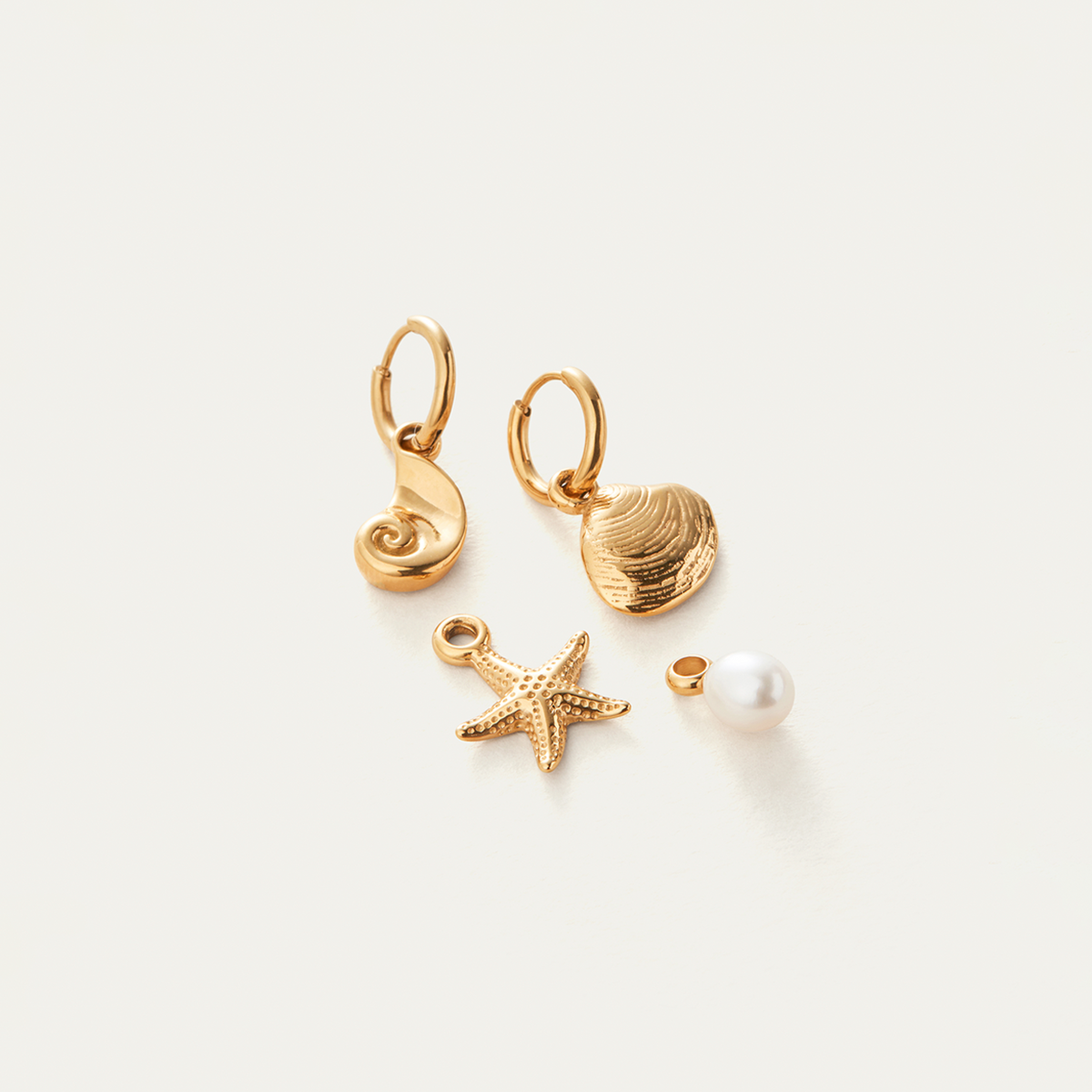 Summer Huggie Charm Earrings Set | Gold | JENNY BIRD