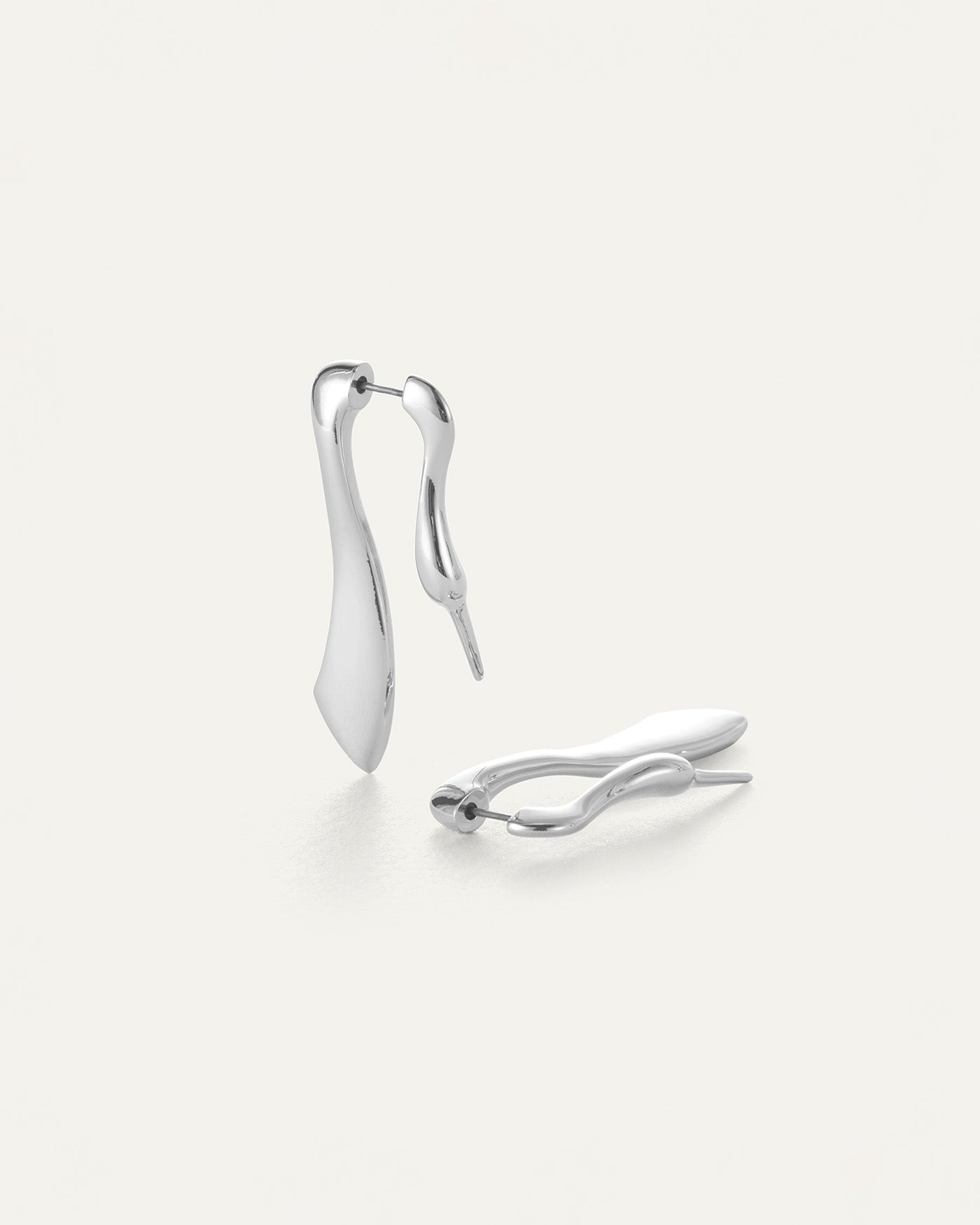 Jenny Bird Tidal Drop Earrings, Silver, high quality NWT