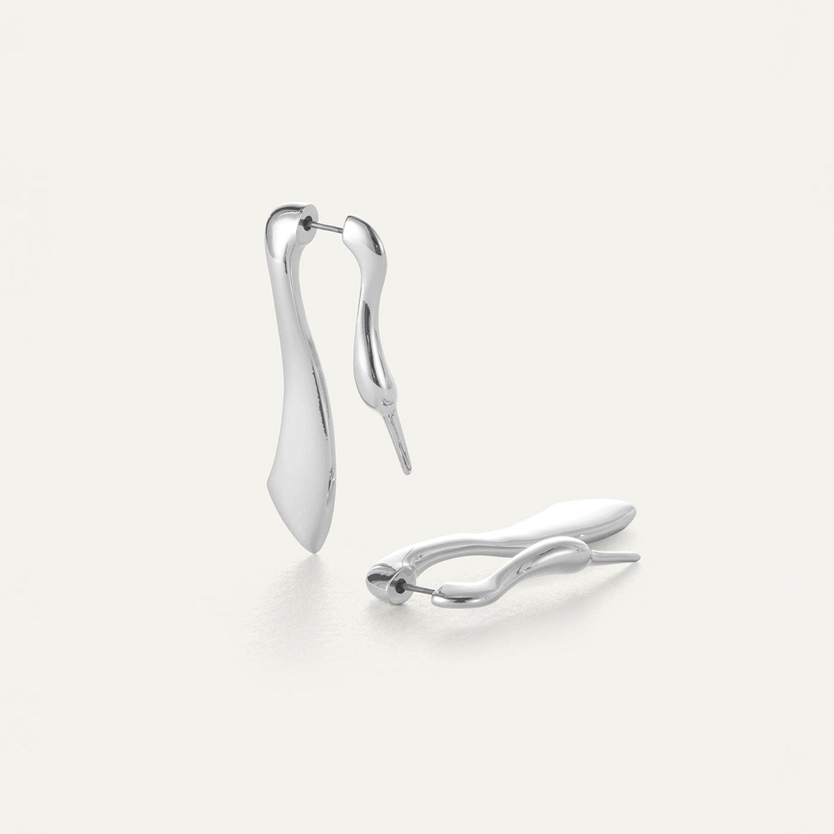 Sterling Silver Ear Jacket Bird Earrings