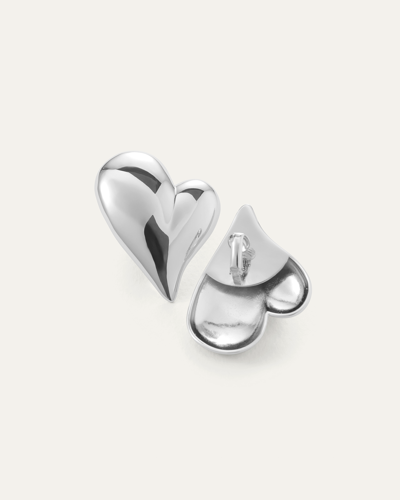 Mega Art Heart Button Clip On Earrings