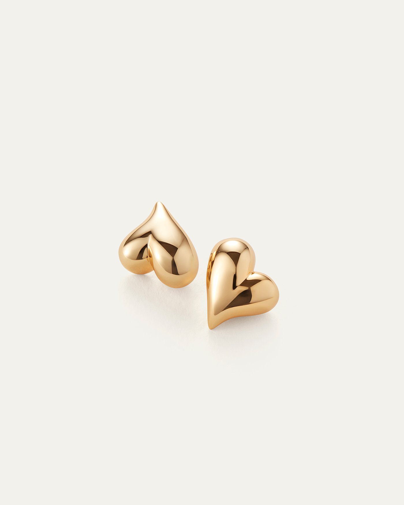 Jenny Bird Art Heart Buttons Gold Stud Earrings For Women