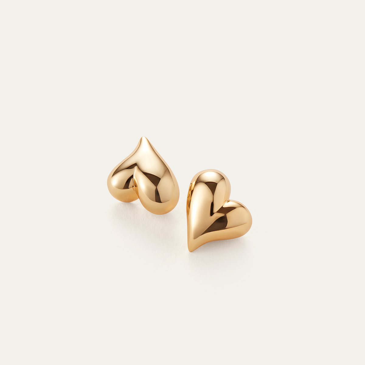 Art Heart Button Earrings | Gold Heart Jewelry | JENNY BIRD