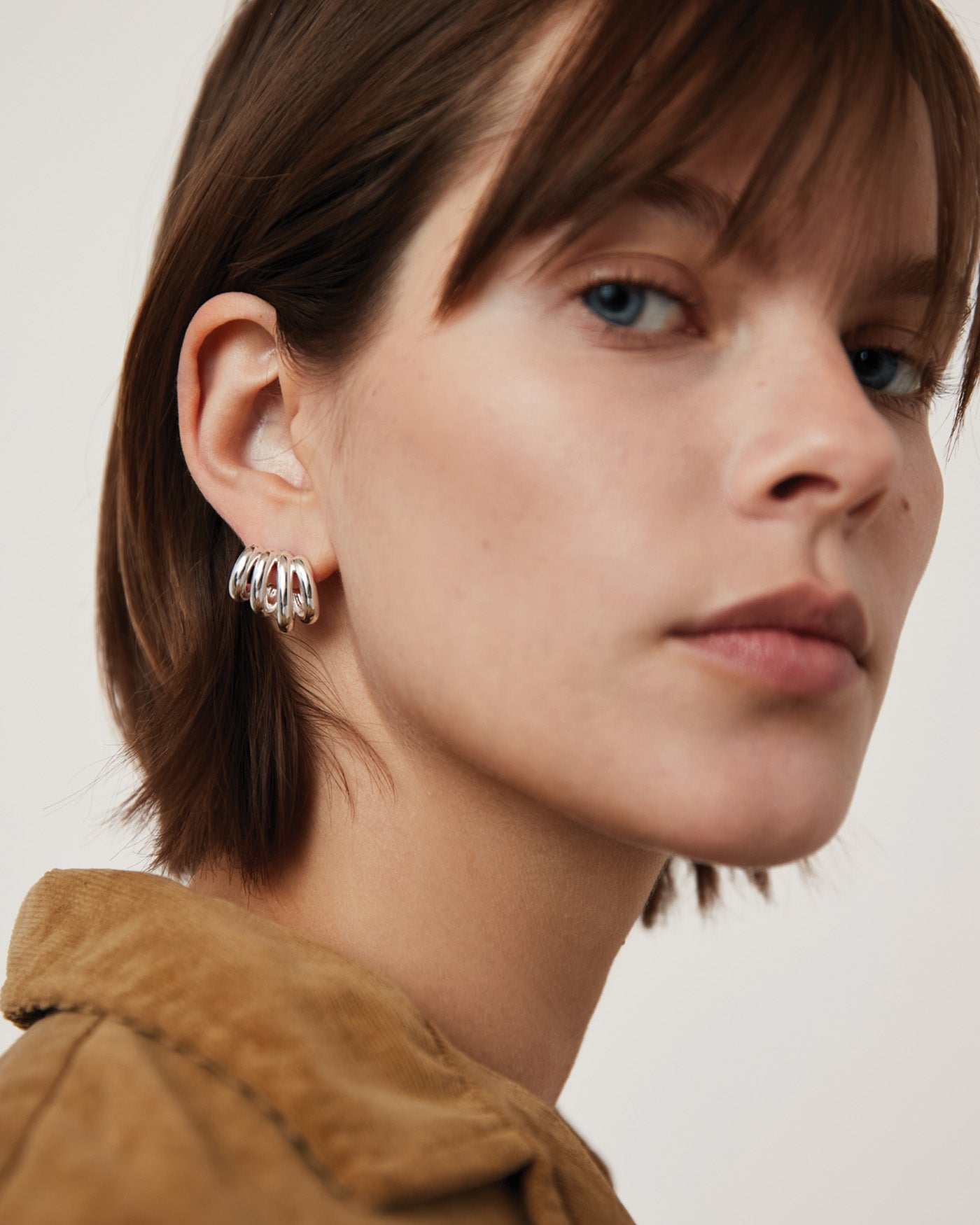 Monroe Earrings | Silver Double Hoop Earrings | JENNY BIRD