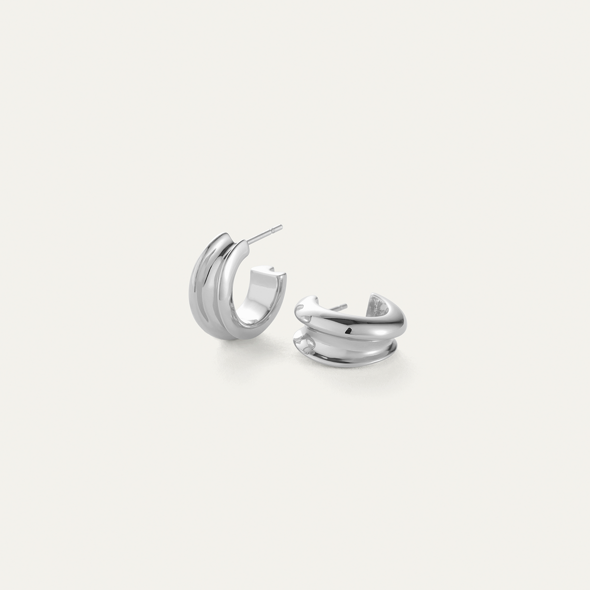 Mini Lennon Hoop Earrings | Small Silver Hoops | JENNY BIRD