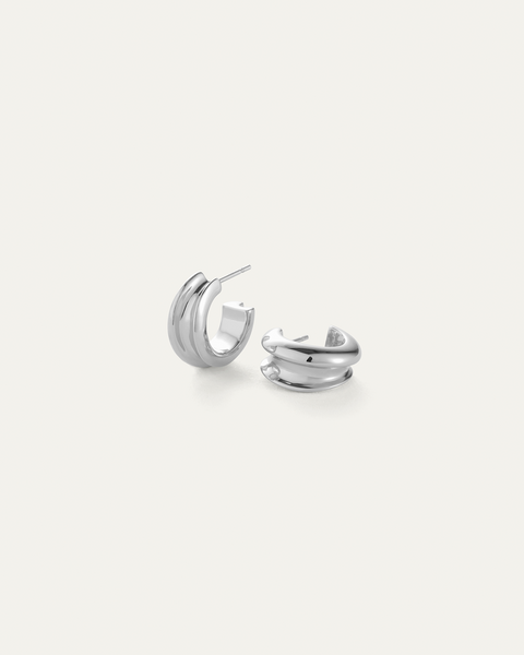 Mini Lennon Hoop Earrings | Small Silver Hoops | JENNY BIRD