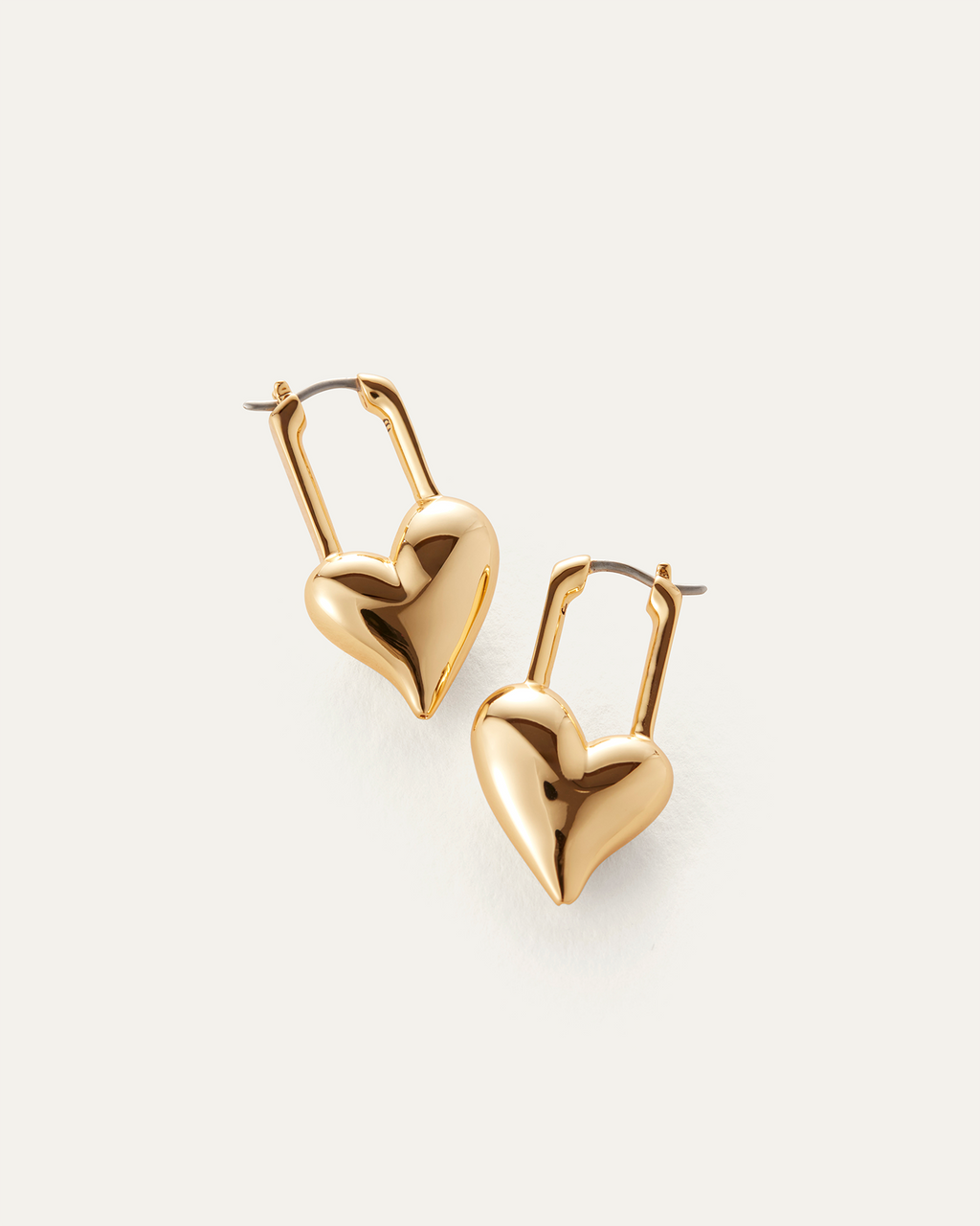 Padlock Heart Earrings - Gold | JENNY BIRD