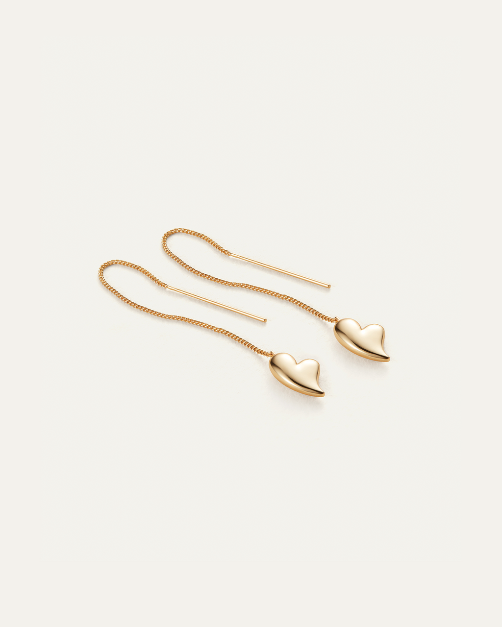 Puffy Heart Threader Earrings