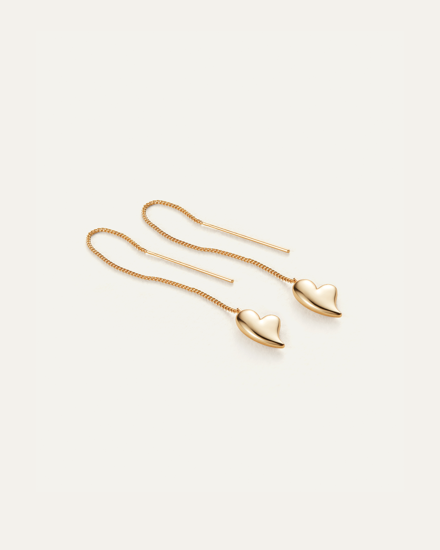 Puffy Heart Threader Earrings