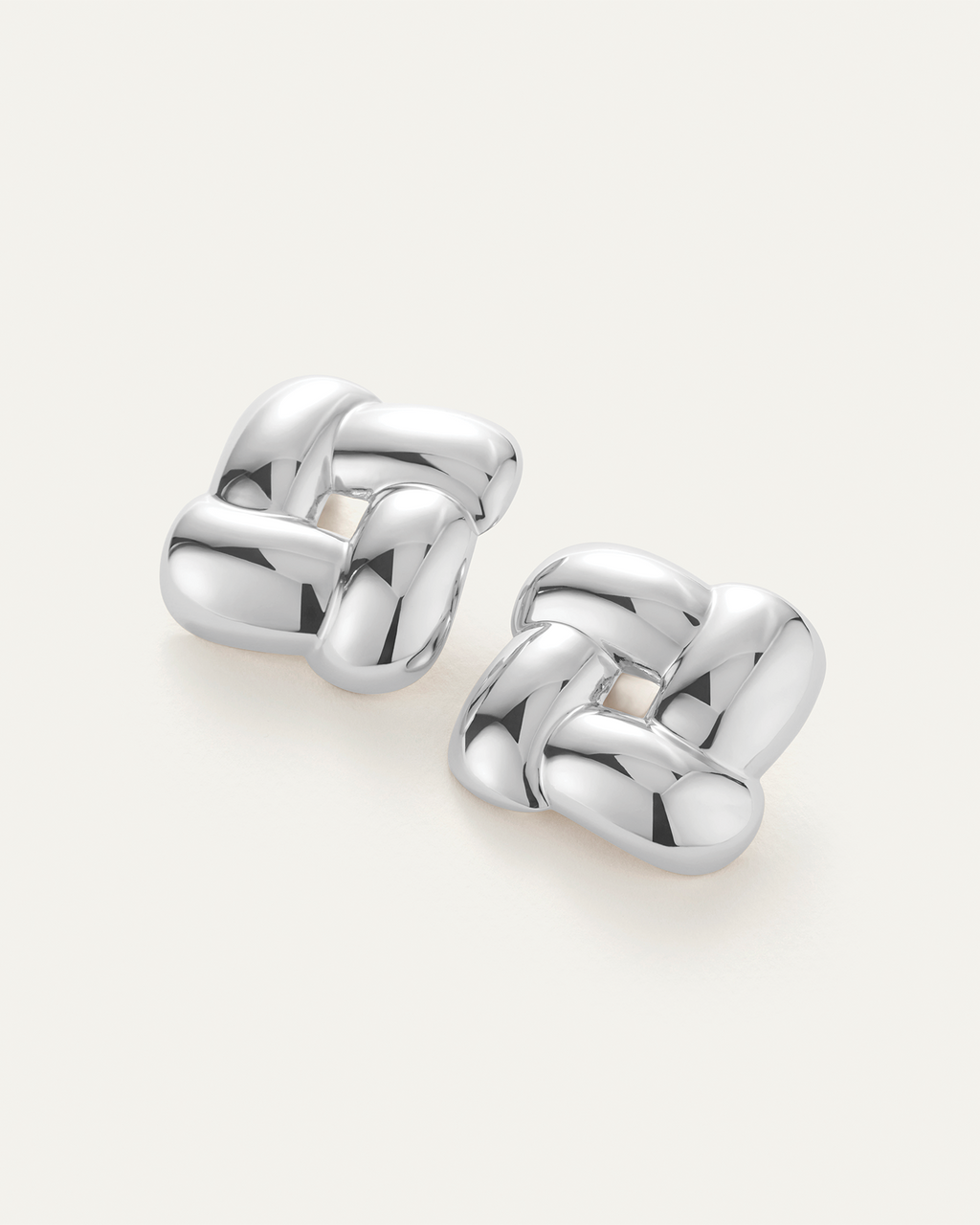 Mega Woven Square Earrings