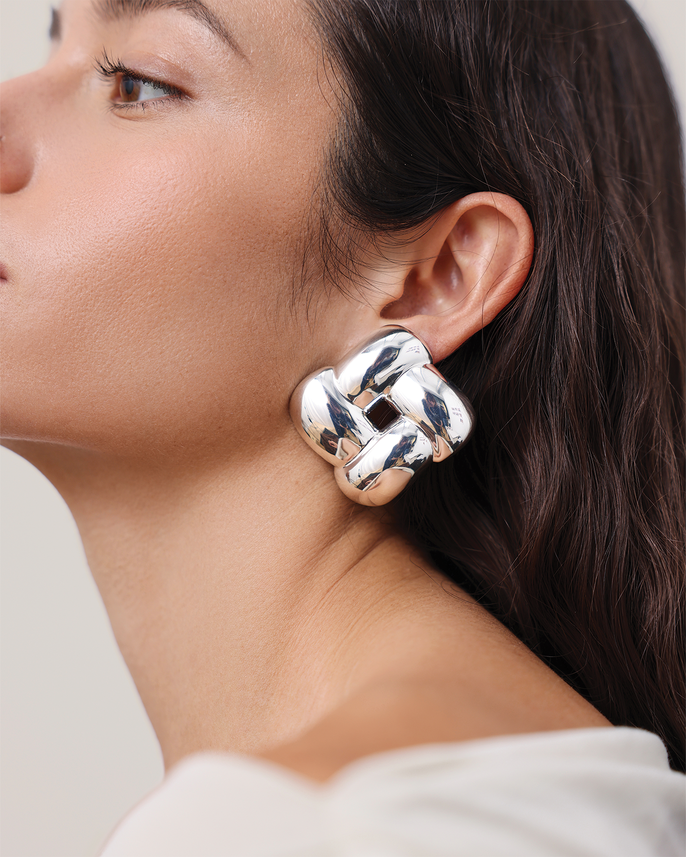 Mega Woven Square Earrings