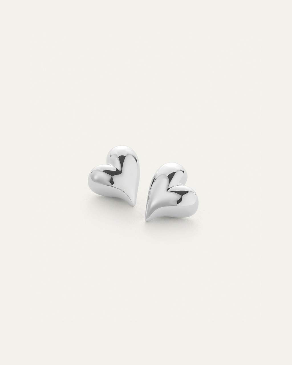 Art Heart Button Earrings | Silver Button Earrings | JENNY BIRD