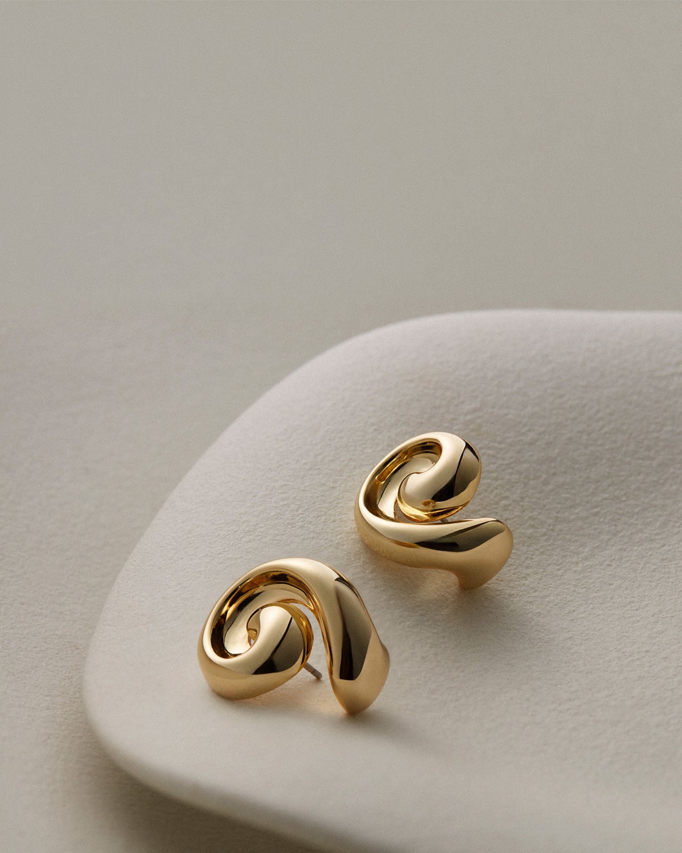 Jenny Bird Gio gold sculptural drop earrings