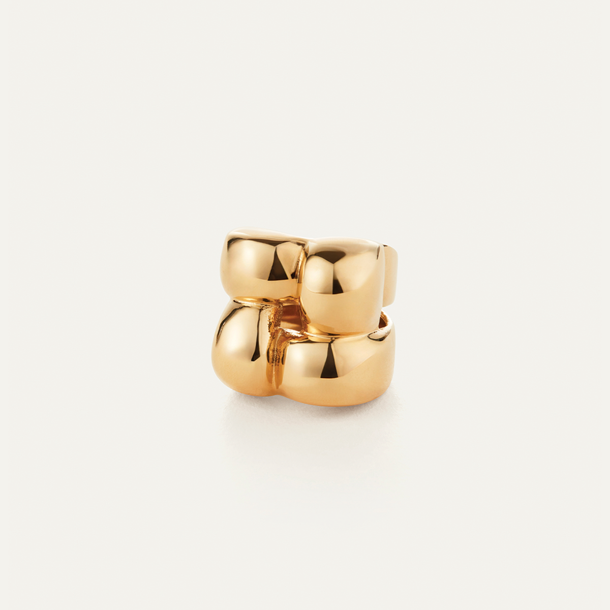 Gilded gold woven square studded classy #7D 18K Gold Vermeil Diamond Nava Square Stud Earrings main image 2