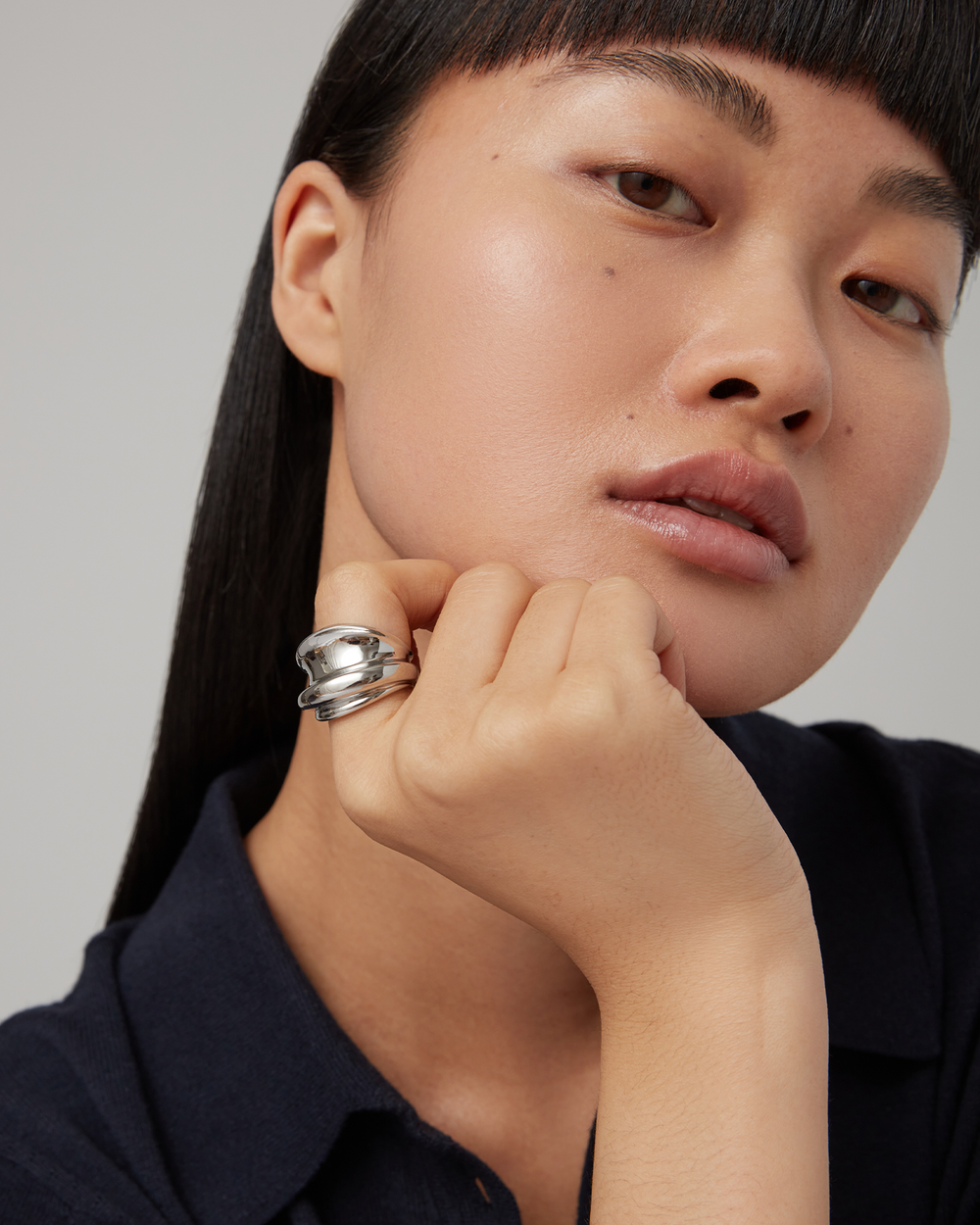 Leona Silver Ring | Pinky Ring | Signet Ring | Large Waterproof Women's ...