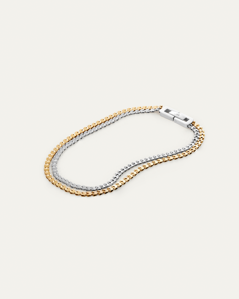 Double Amalfi Anklet | Gold and Silver Waterproof Stacked Anklet