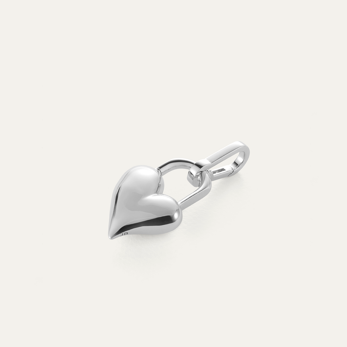 Padlock Heart Charm - Silver | JENNY BIRD