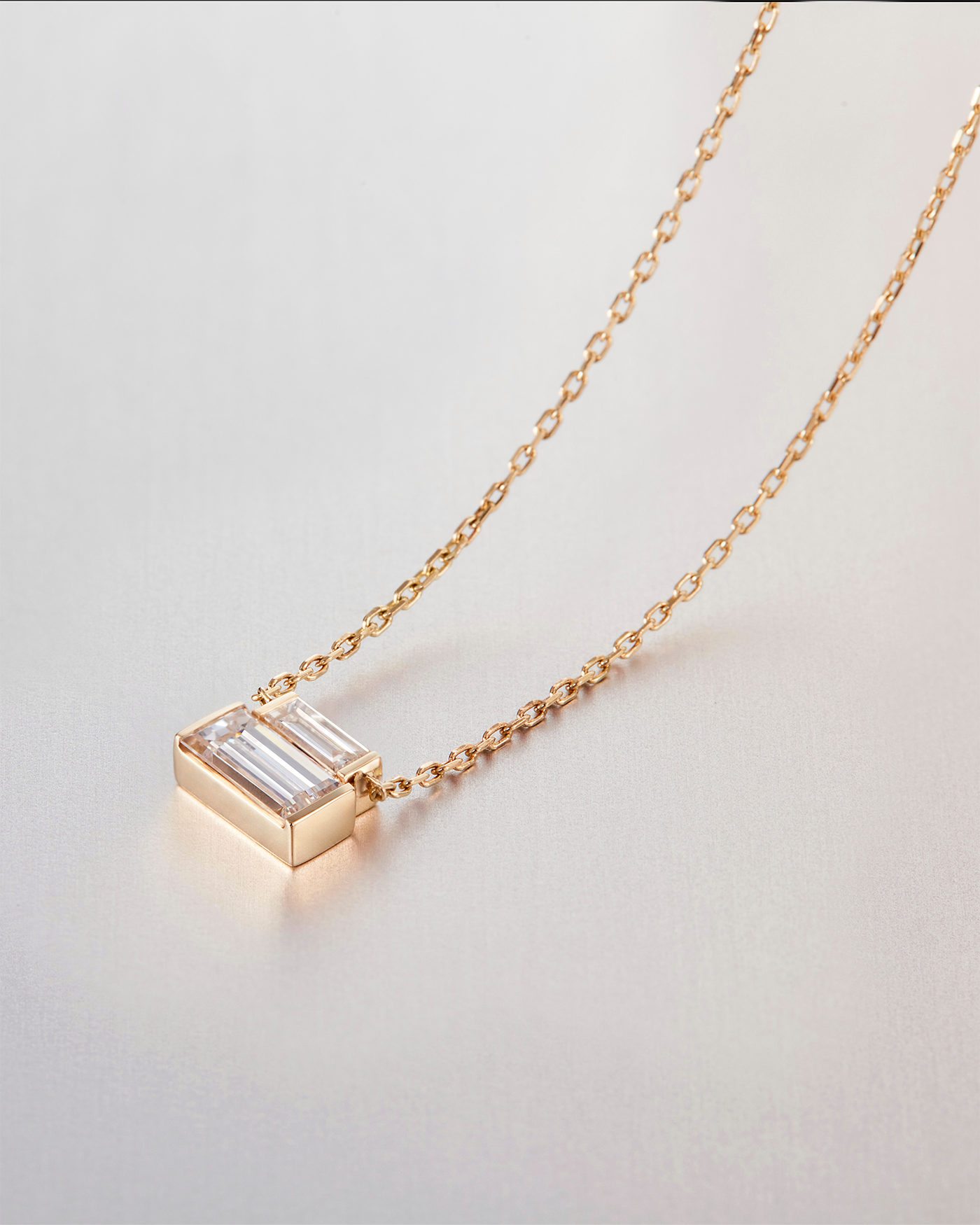 JENNY BIRD 14K Gold Lab Grown Diamond Stacked Baguette Necklace - 0.30 CTW Necklace For Women