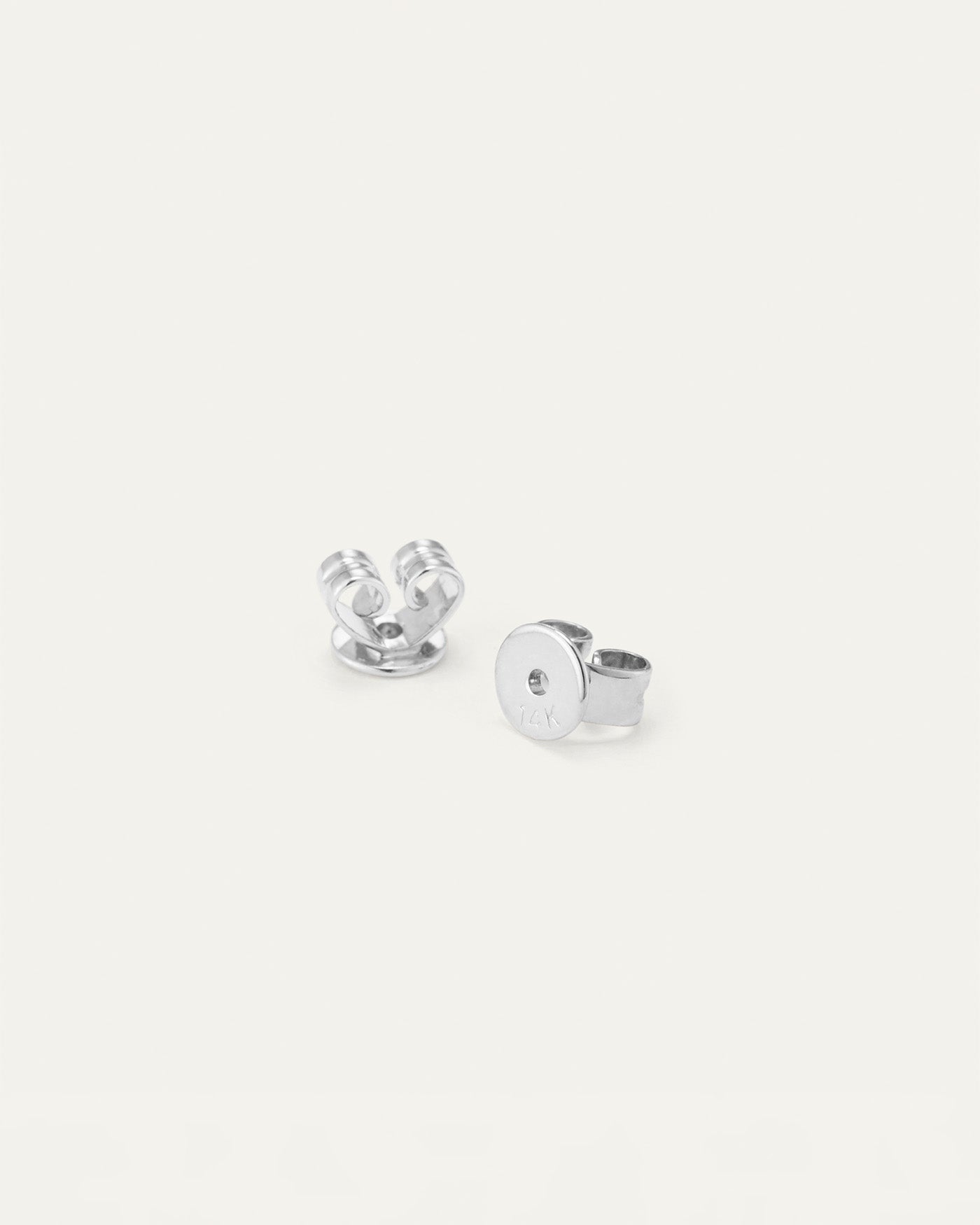 14K White Gold Bar Stud