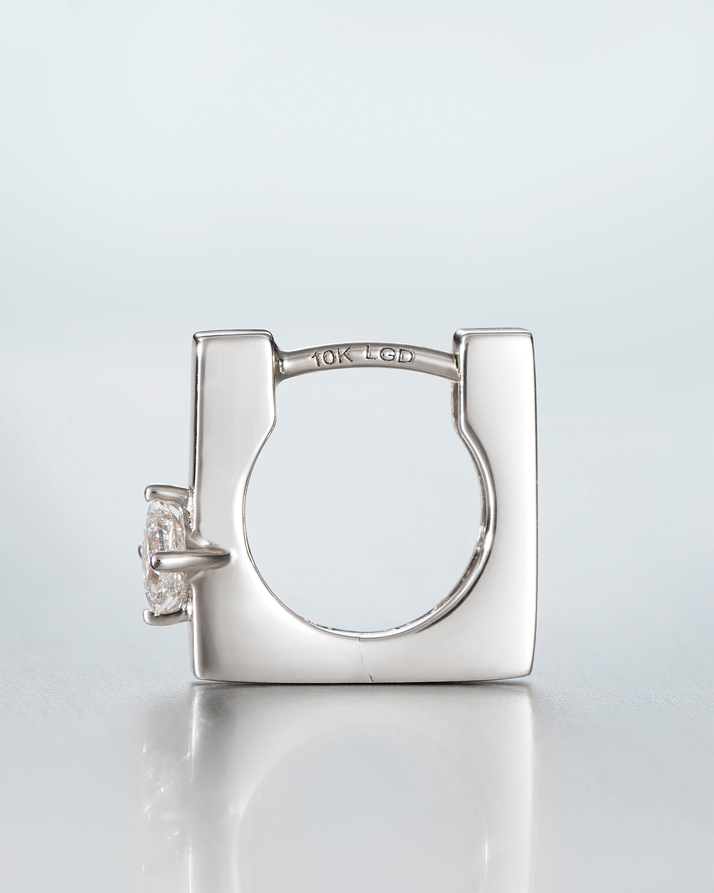 JENNY BIRD 10K White Gold Lab Grown Diamond Huggie Earrings - 0.22 CTW Huggie Earrings For Women