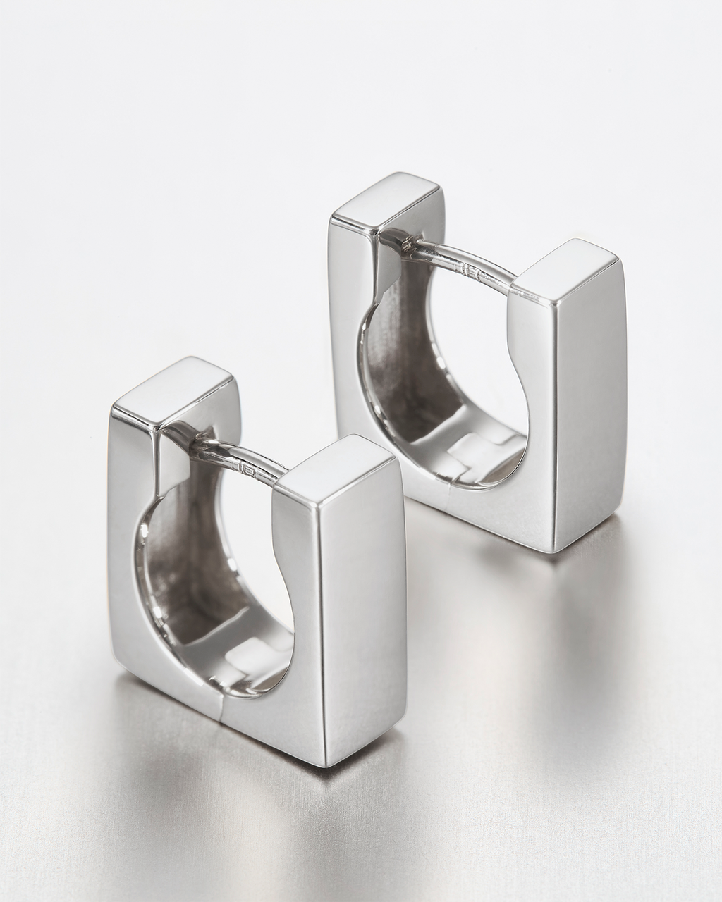 14K Square Huggie Earrings
