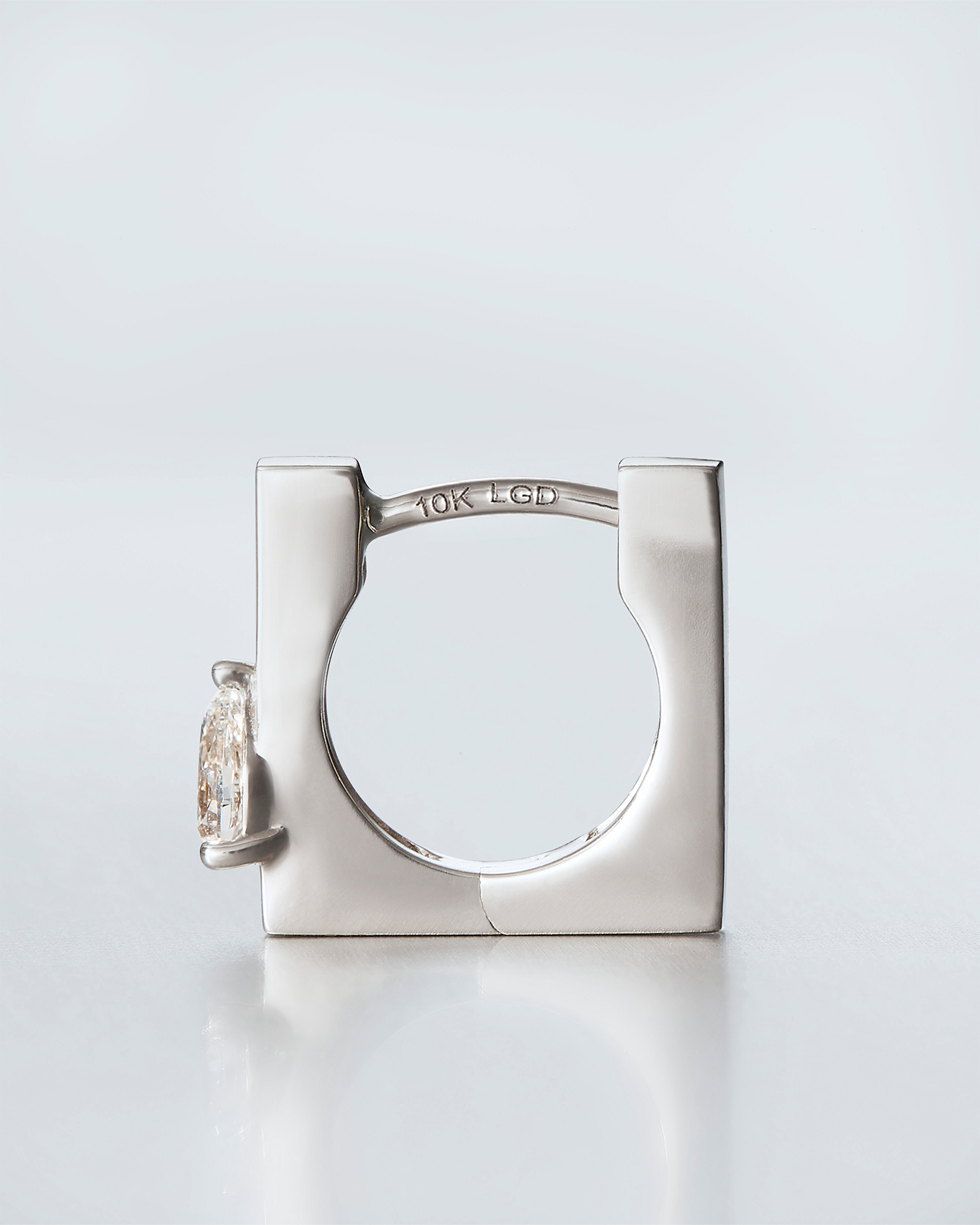 JENNY BIRD 10K White Gold Lab Grown Diamond Huggie Earrings - 0.20 CTW Huggie Earrings For Women