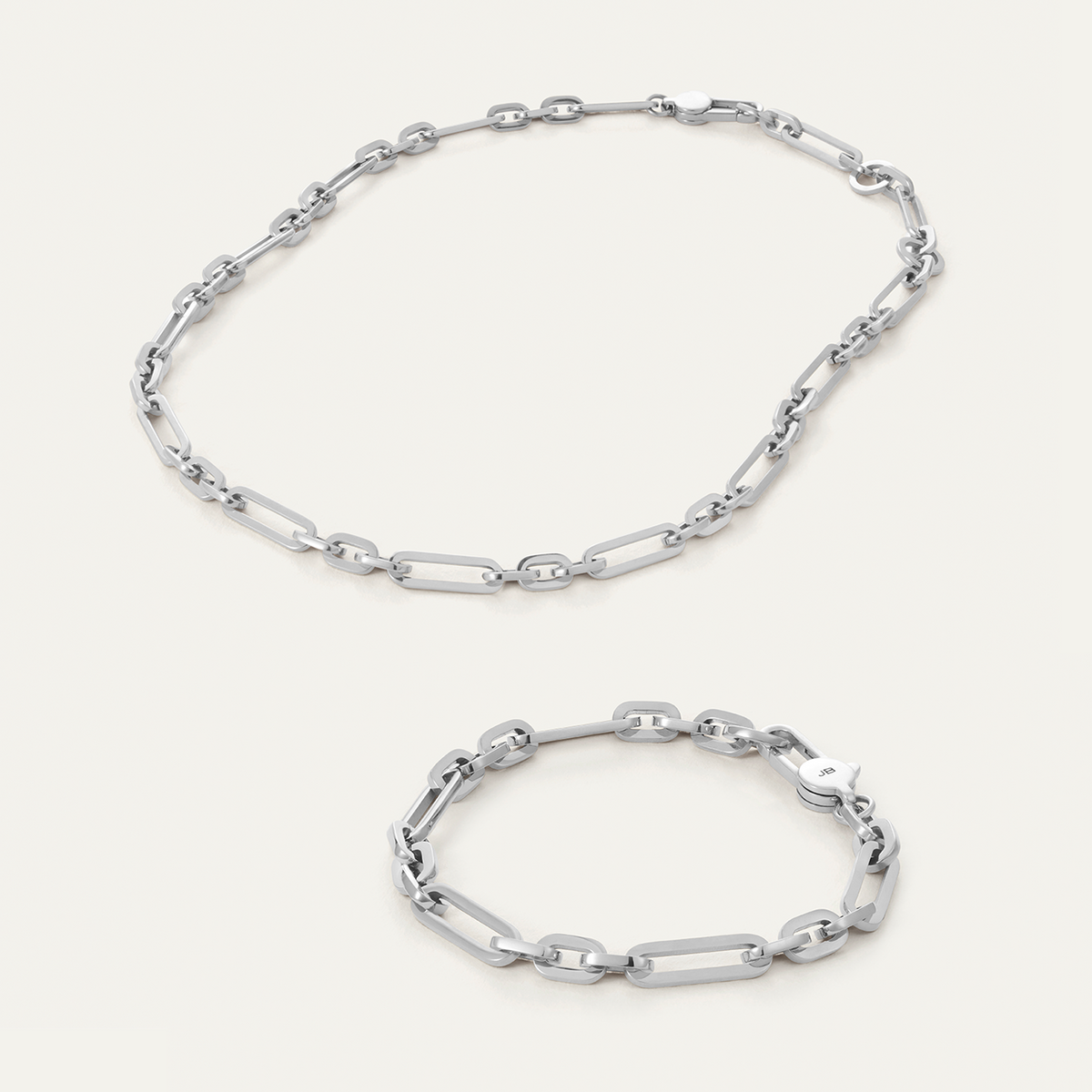 Mercer Stack | Silver Waterproof Necklace and Bracelet Stack
