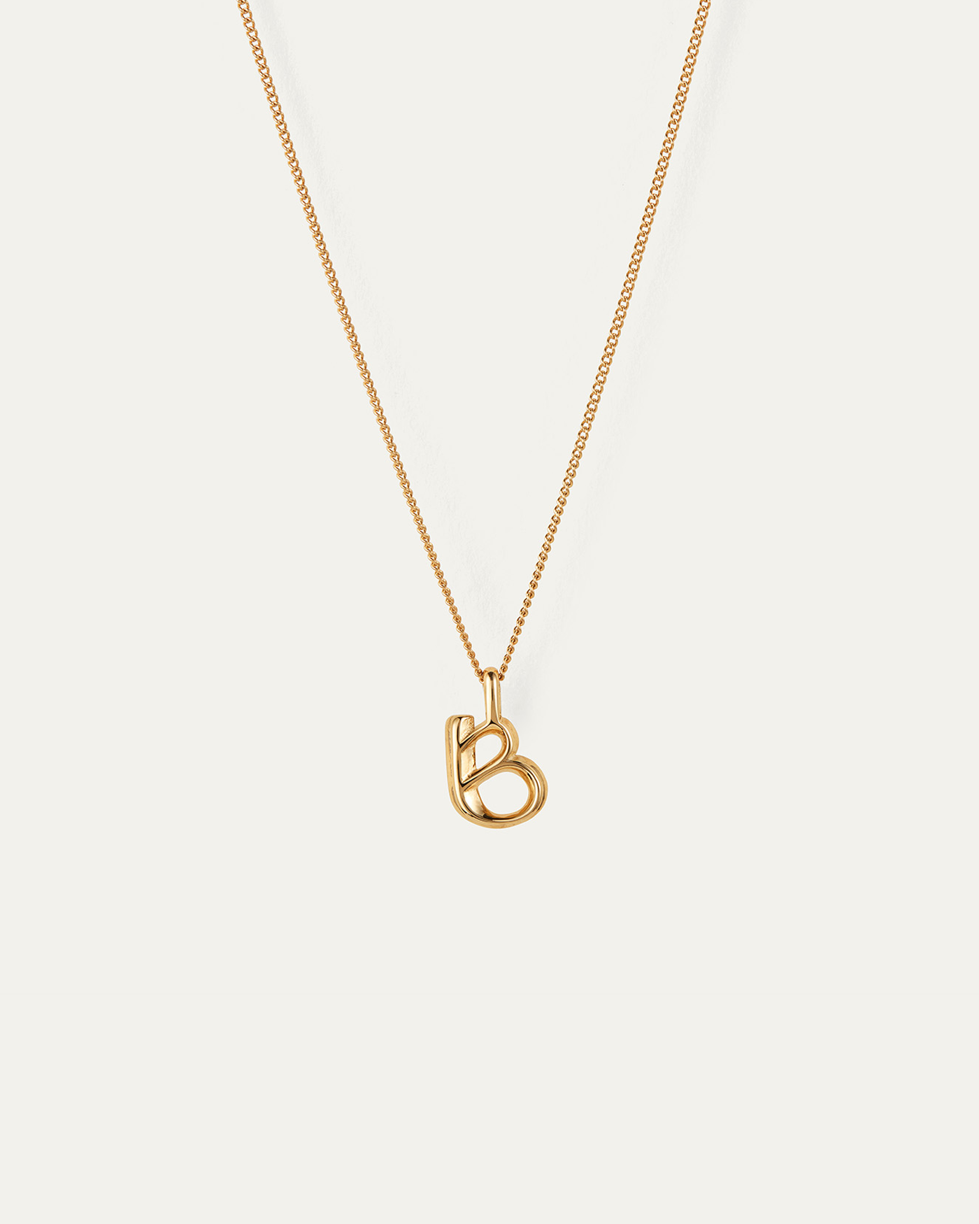Letter B Necklace in 14k Gold
