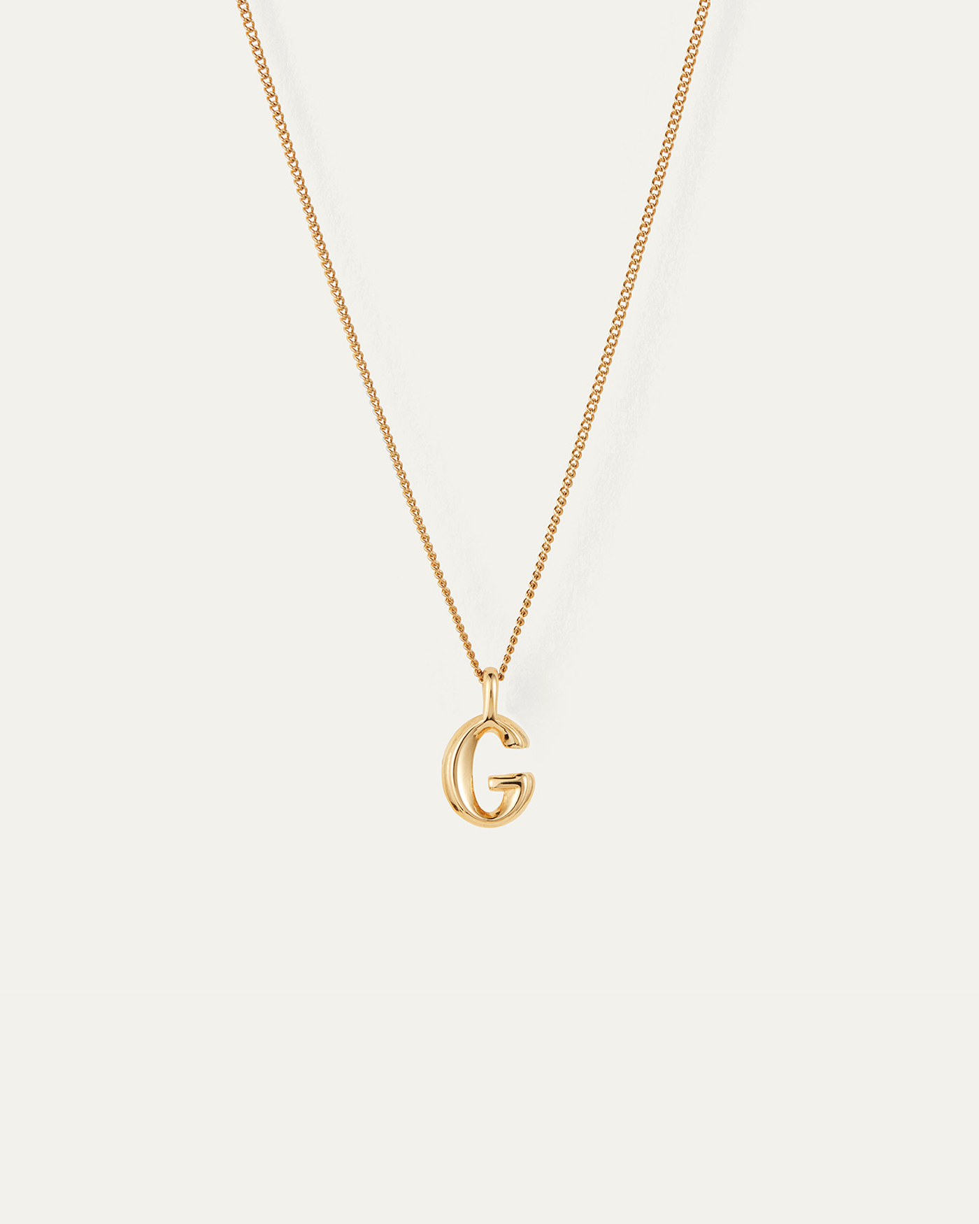 Letter G necklace in solid 18K white gold adorned with 1 round brilliant  synthetic diamond - Jewellery & Watches - Plazzart