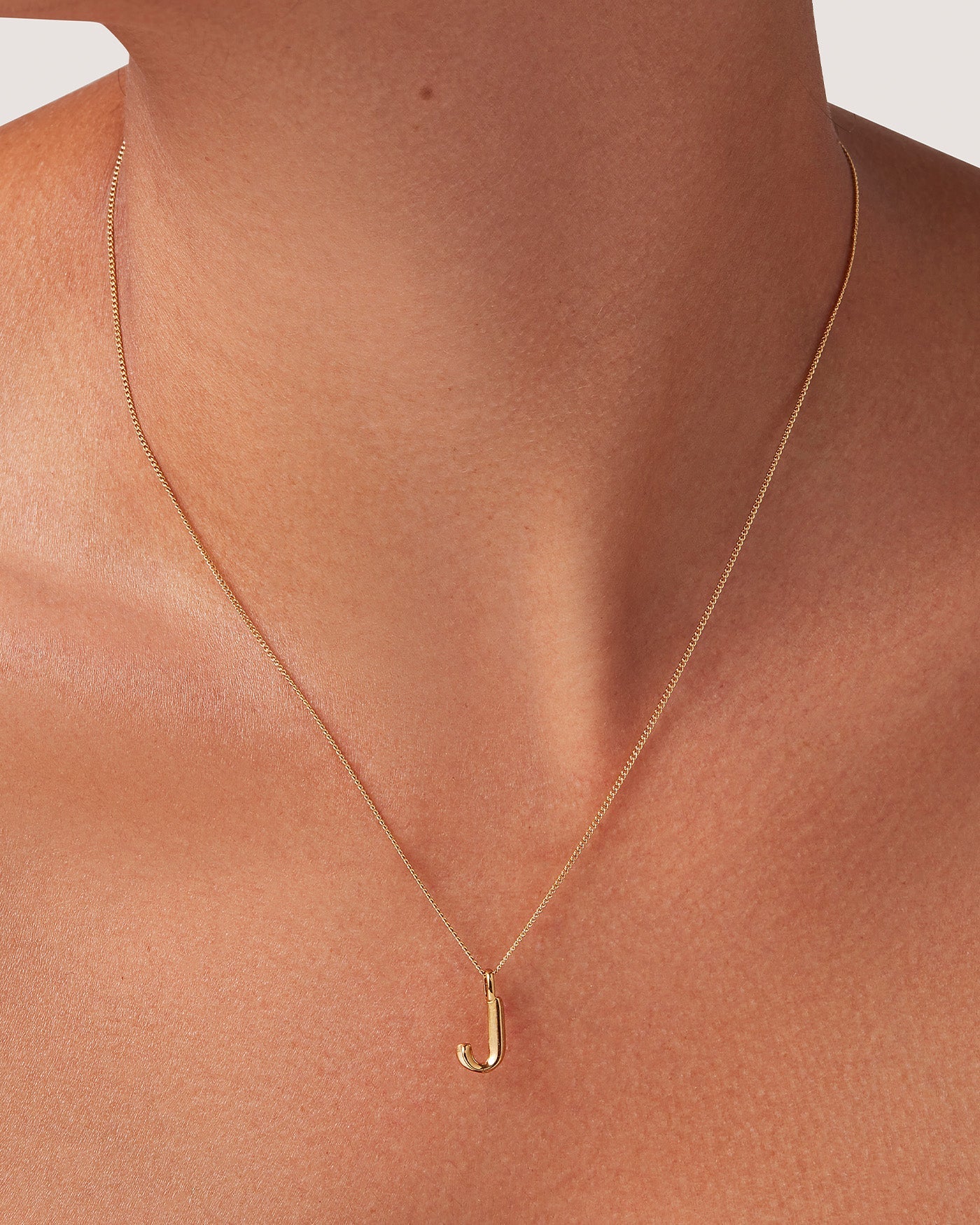 14K solid gold TINY Sideways Initial Necklace – Belladaar