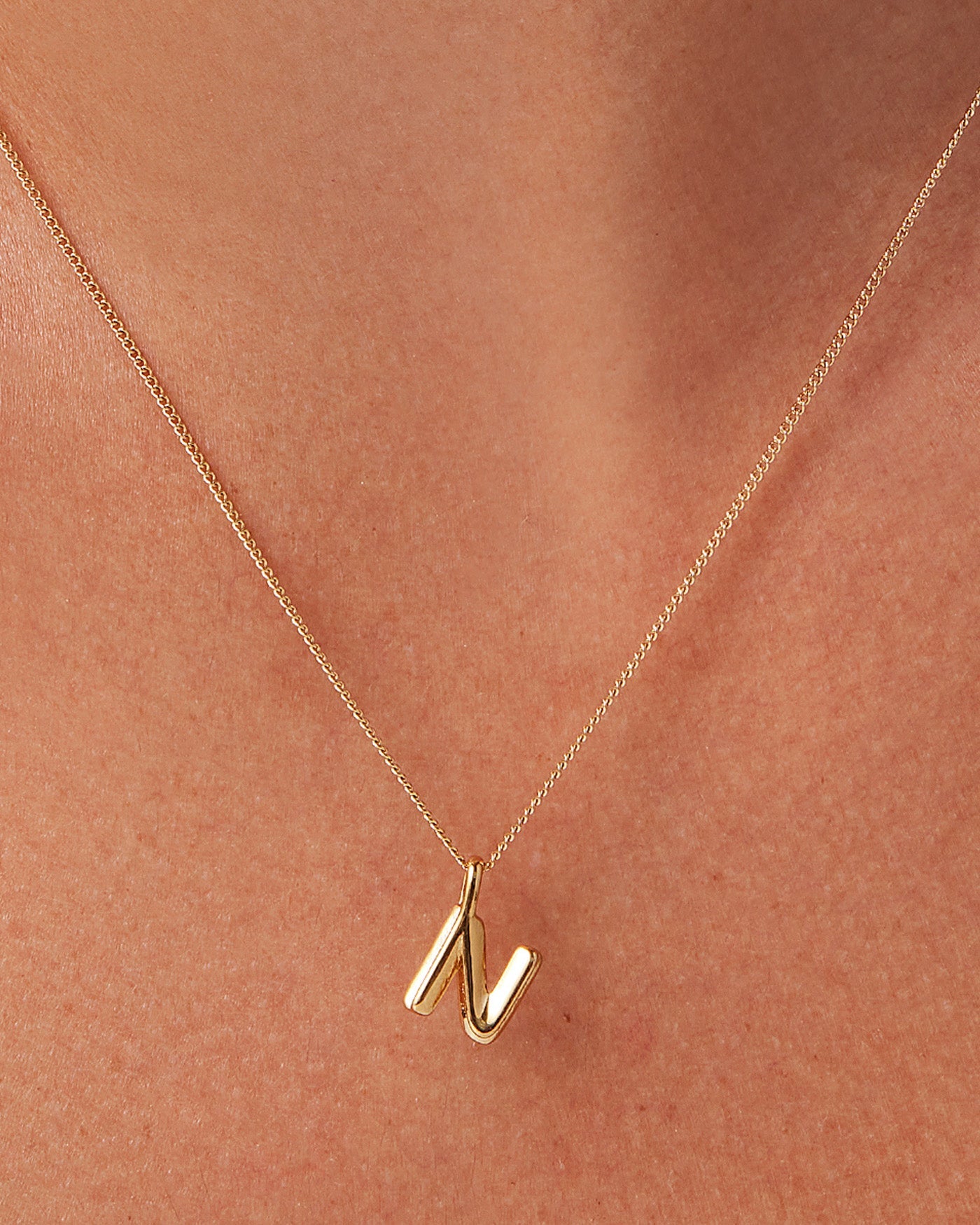 Yellow Gold Initial Gold Necklace (14k Yg Initial N With Chain) - Jewels In  Paradise