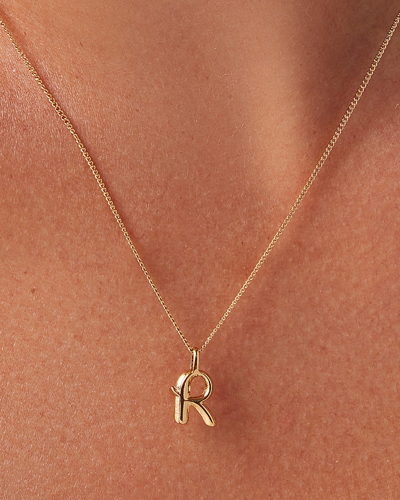 Letter R Monogram Necklace
