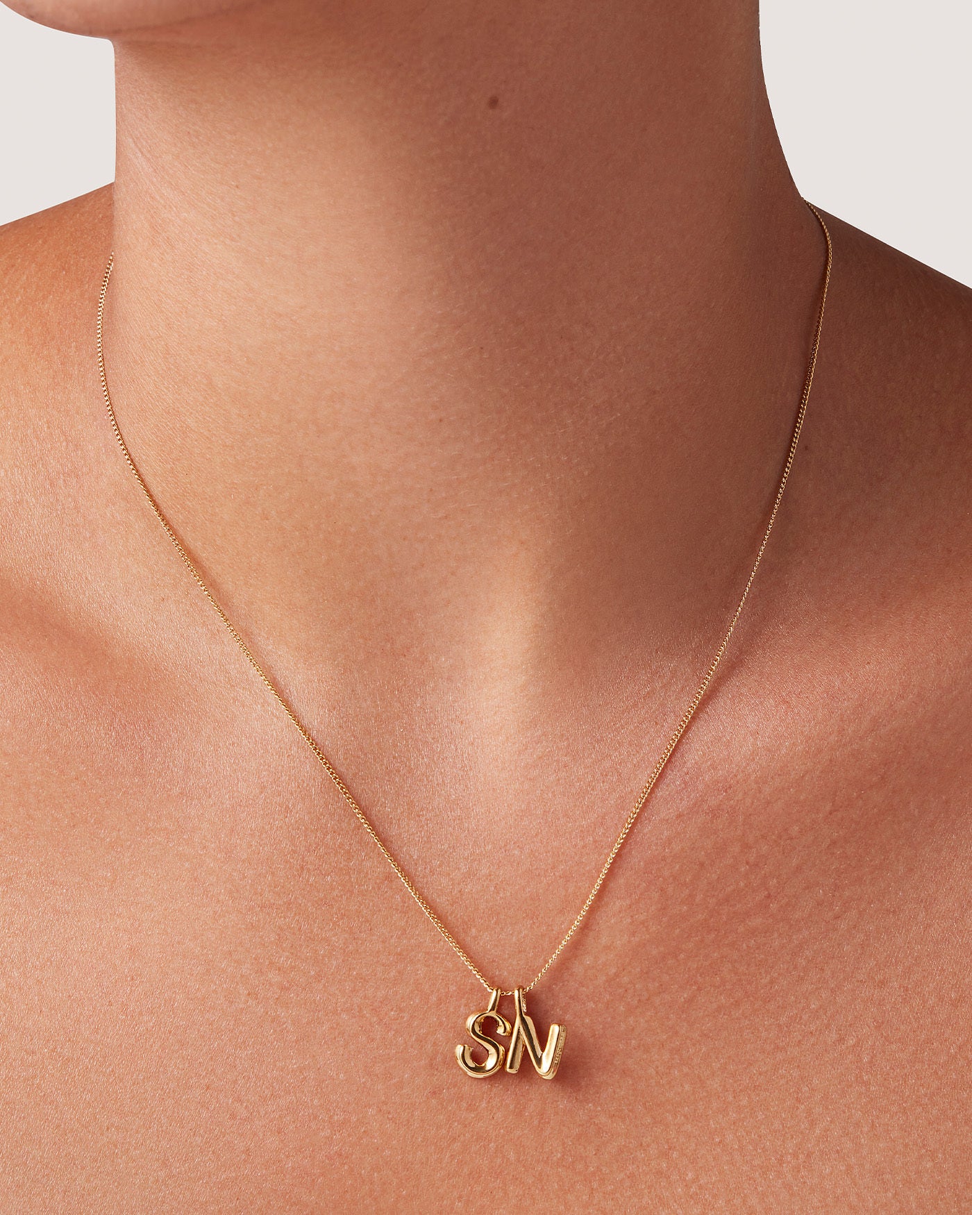 gold monogram necklace