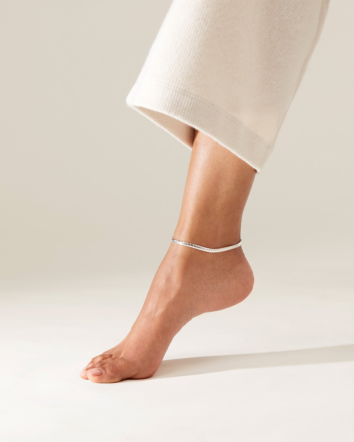 Priya Snake Chain Anklet Silver | JENNY BIRD