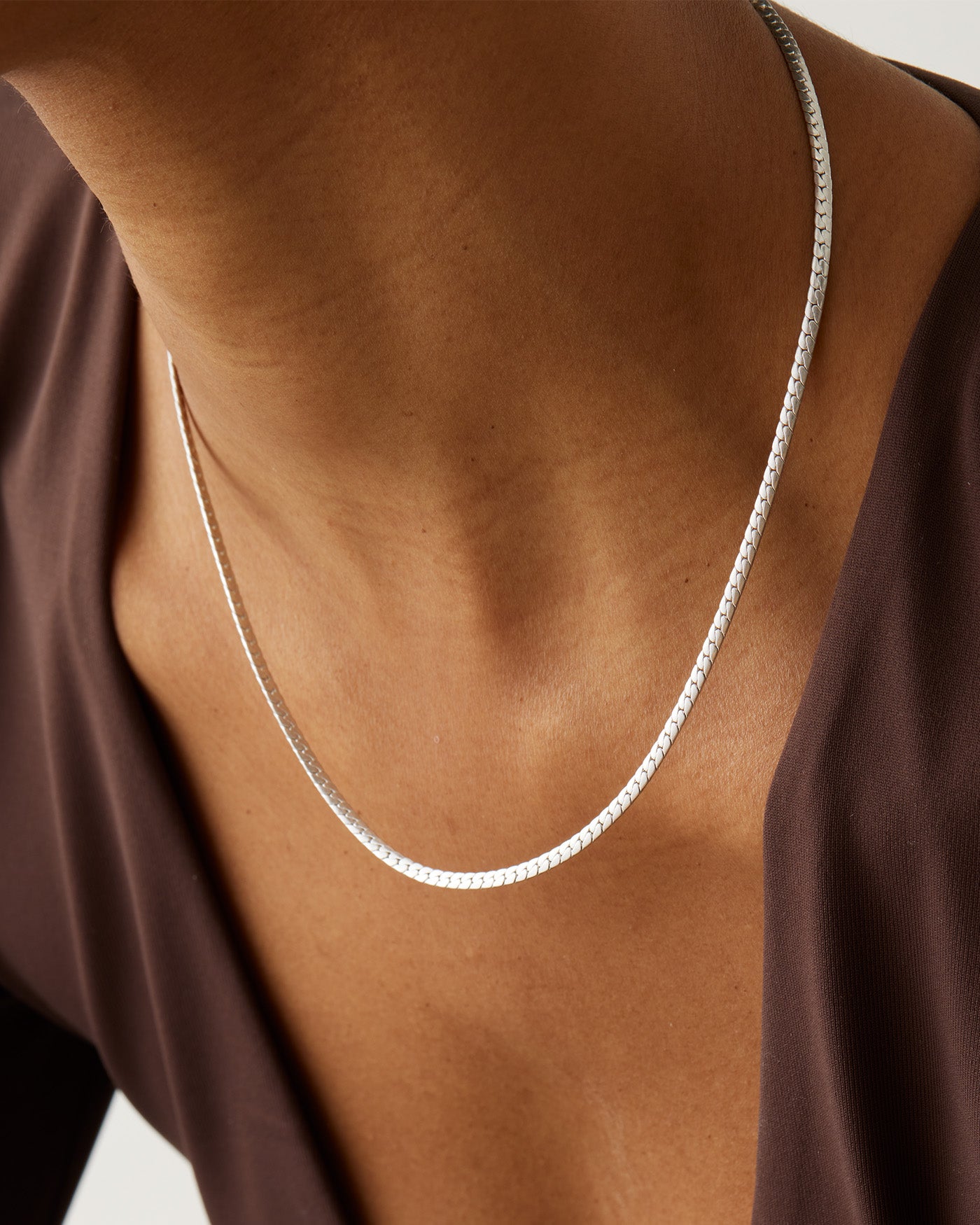 1.6-8mm Real Stainless Steel Silver Flat Snake Chain Necklace Women Men  18-36