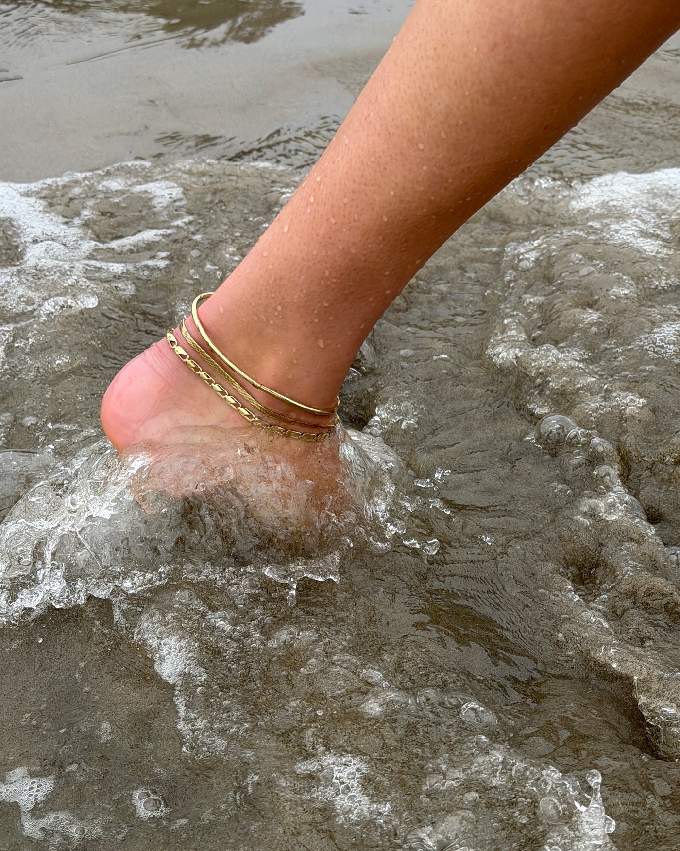 Modern Anklet Stack | Waterproof Gold Anklet Stacks | JENNY BIRD