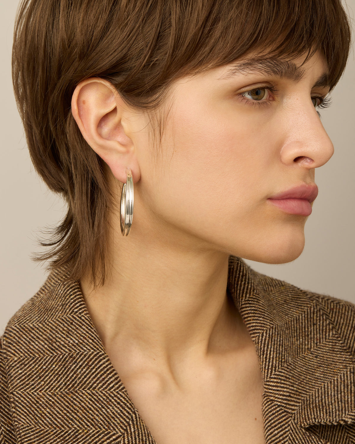 Jenny Bird Gemma Hoops in High Polish Silver