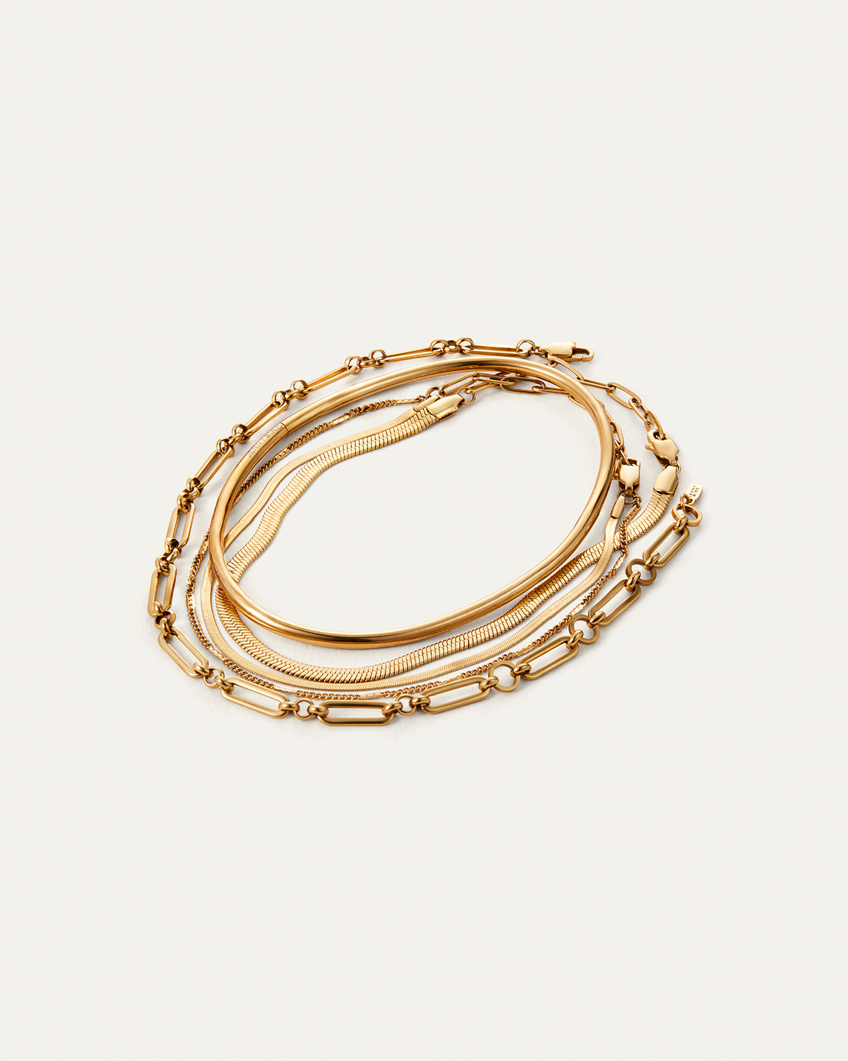 Statement Anklet Stack | Gold Mega Waterproof Anklet Stack | JENNY BIRD