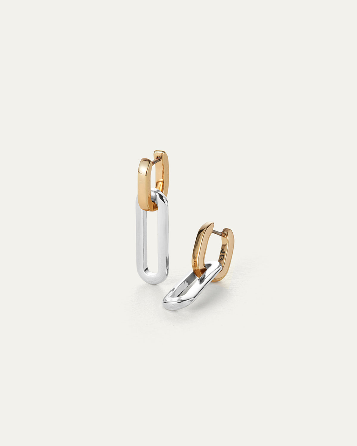 Luna Link Mixed Metal Two-Tone Earrings – Retro-Chic Circle Drops