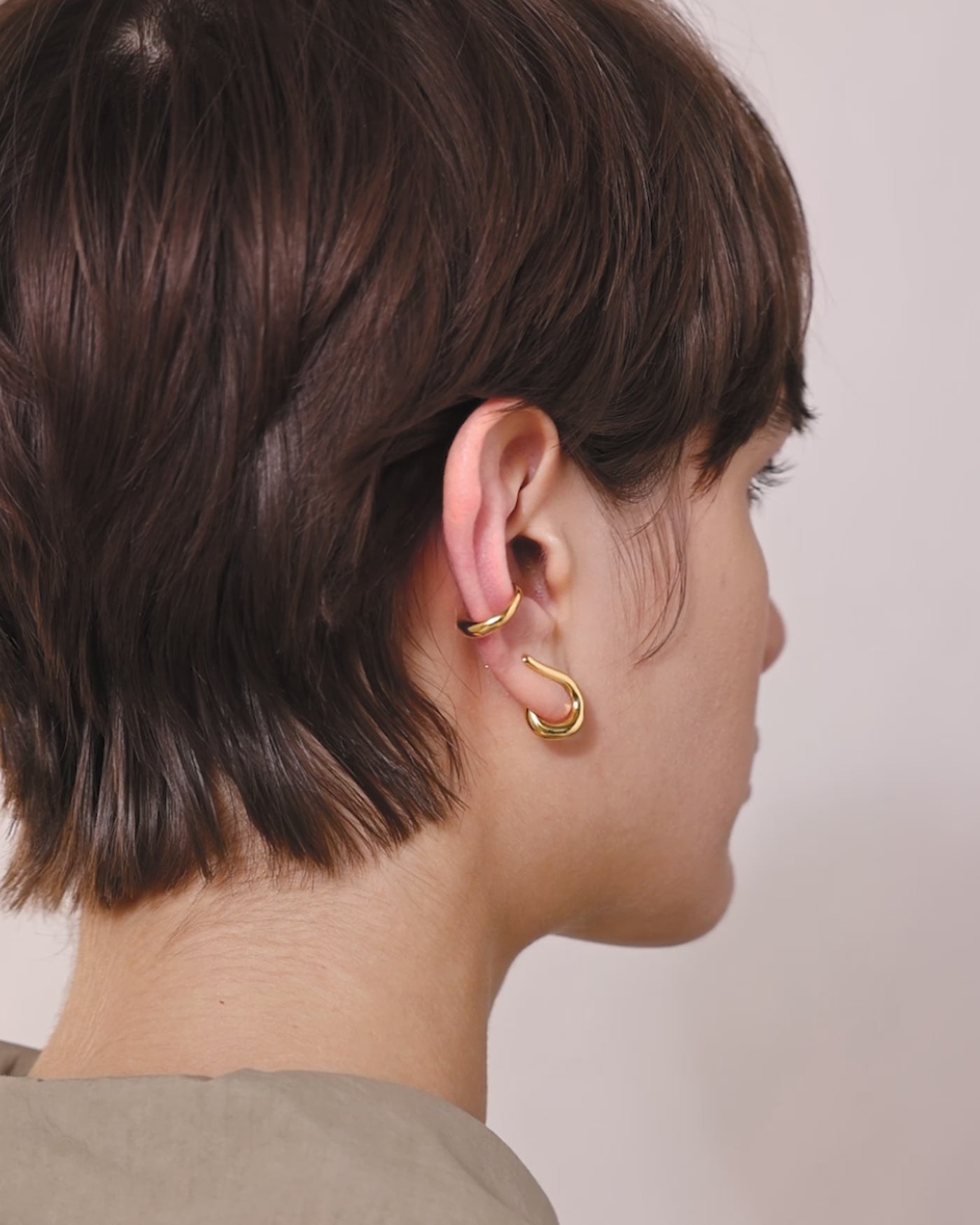 Dara Ear Cuff & Climber Earring Set Gold | JENNY BIRD