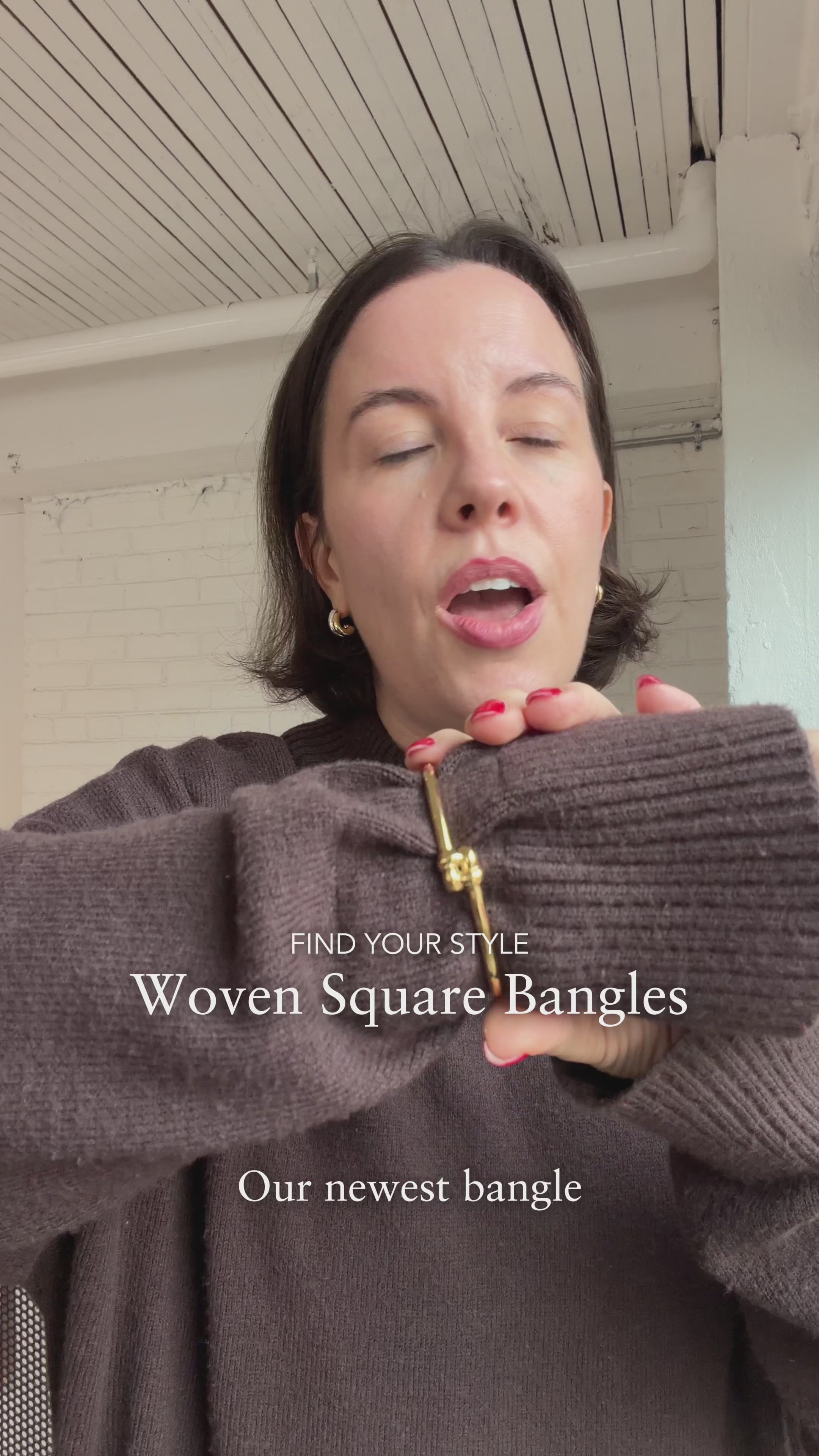 Woven Square Bangle | Silver Waterproof Bangle Bracelet | JENNY BIRD
